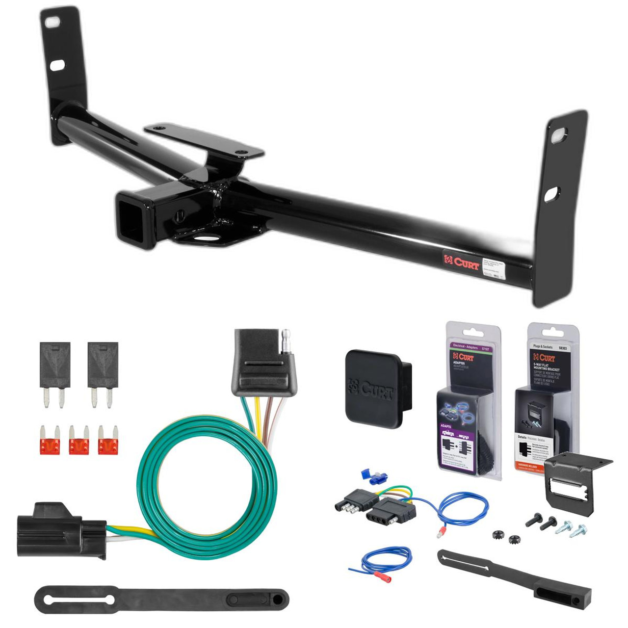 07 - 09 Chevrolet Equinox Curt 2" Class 3 Trailer Tow Hitch + 5-Flat Wiring Kit Tow Boat/Utility Trailer with Surge Brakes 13591 07 - 09 Chevrolet Equinox Curt 2" Class 3 Trailer Tow Hitch + 5-Flat Wiring Kit Tow Boat/Utility Trailer with Surge Brakes 13591