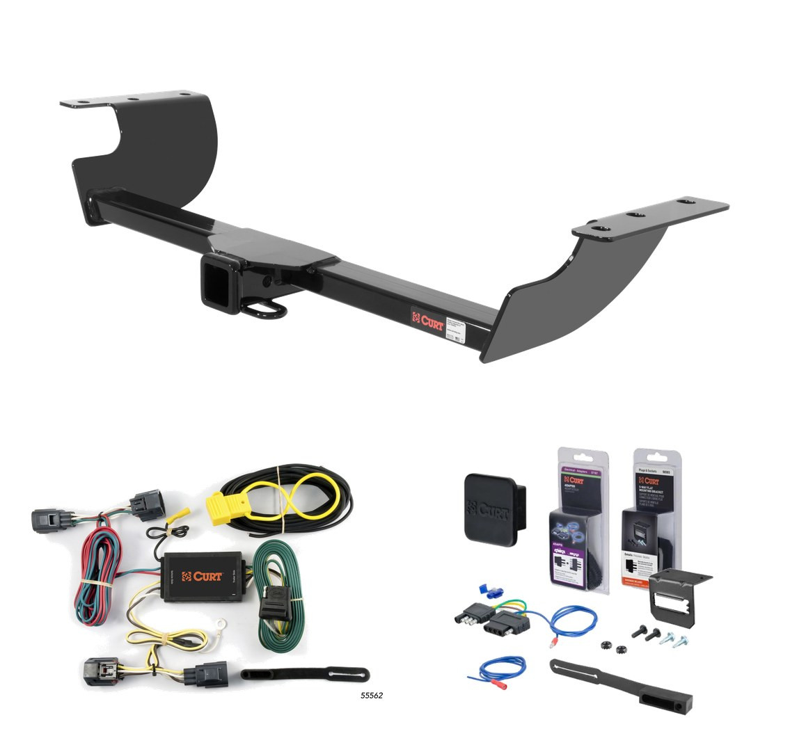 2005 - 2008 Dodge Magnum Curt 2" Class 3 Trailer Tow Hitch + 5-Flat Wiring Kit Tow Boat/Utility Trailer with Surge Brakes 13465