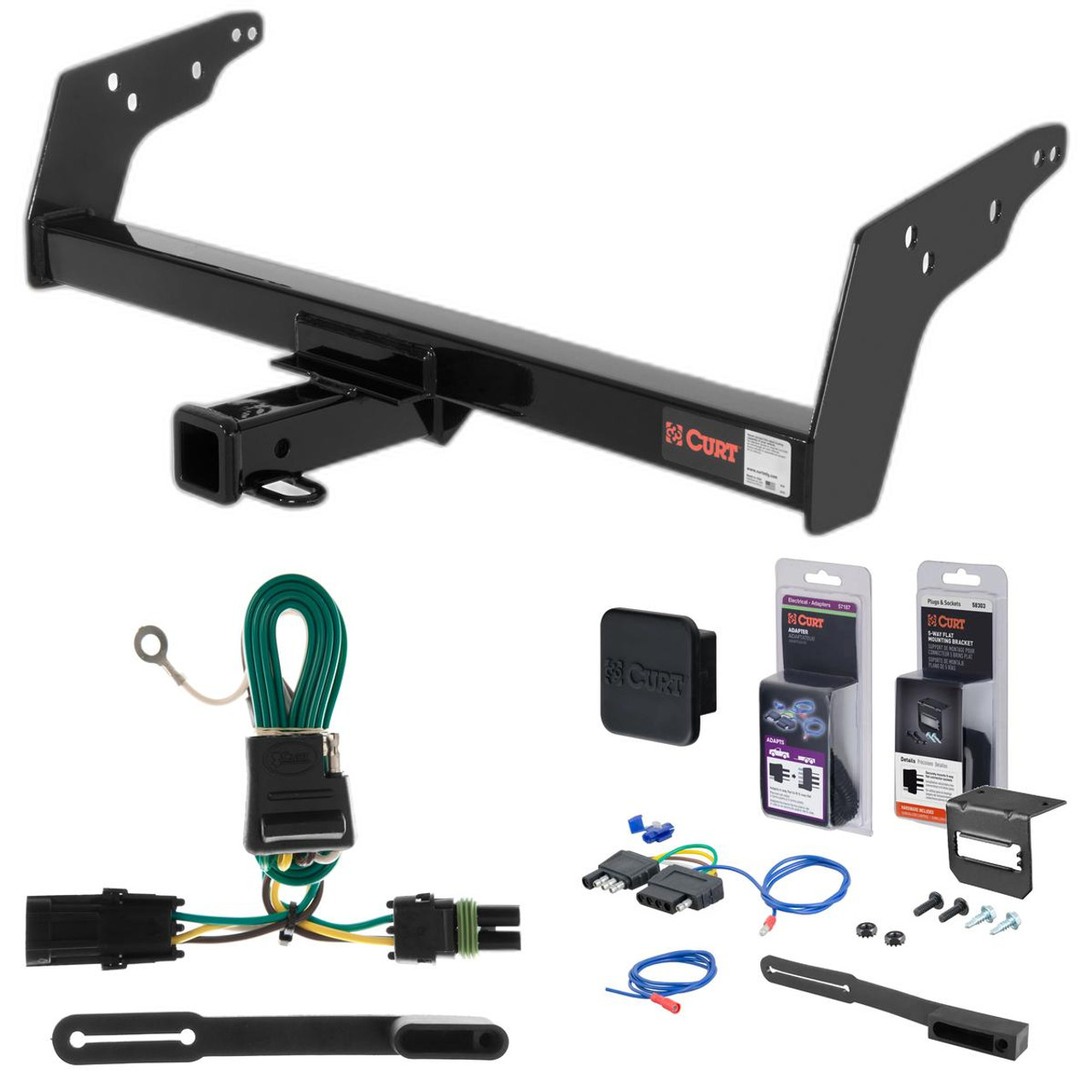 85 - 97 Chevrolet S10 Curt 2" Class 3 Trailer Tow Hitch + 5-Flat Wiring Kit Tow Boat/Utility Trailer with Surge Brakes 13021 85 - 97 Chevrolet S10 Curt 2" Class 3 Trailer Tow Hitch + 5-Flat Wiring Kit Tow Boat/Utility Trailer with Surge Brakes 13021