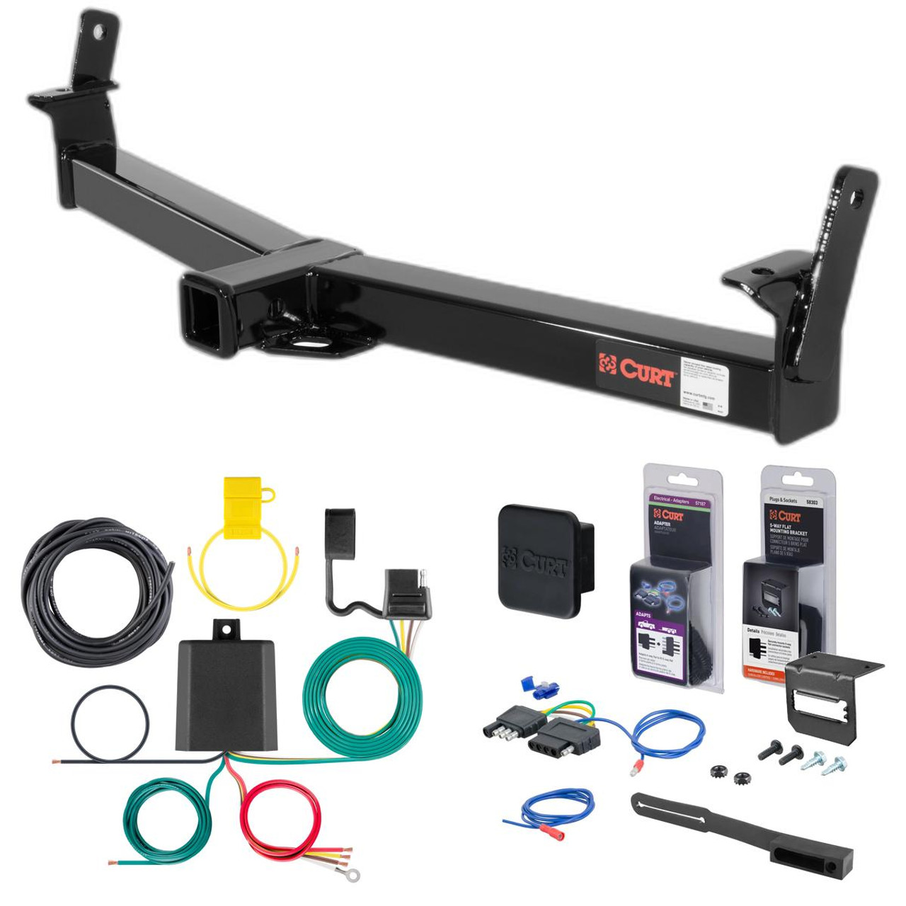 91 - 94 Ford Explorer Curt 2" Class 3 Trailer Tow Hitch + 5-Flat Wiring Kit Tow Boat/Utility Trailer with Surge Brakes 13033 91 - 94 Ford Explorer Curt 2" Class 3 Trailer Tow Hitch + 5-Flat Wiring Kit Tow Boat/Utility Trailer with Surge Brakes 13033