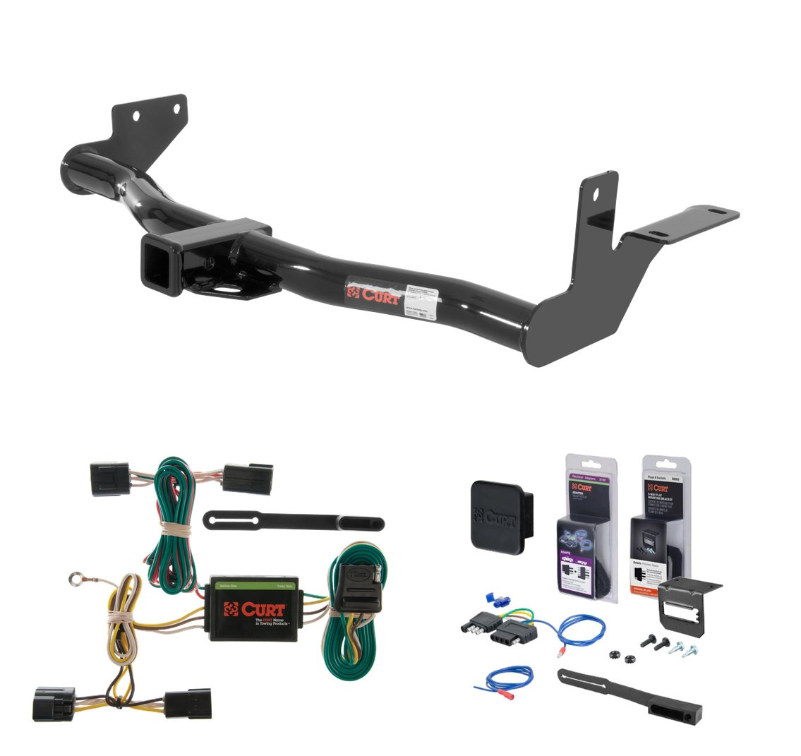 1998 - 2002 Honda Passport With under-vehicle spare Curt 2" Class 3 Trailer Tow Hitch + 5-Flat Wiring Kit Tow Boat/Utility Trailer with Surge Brakes 13222