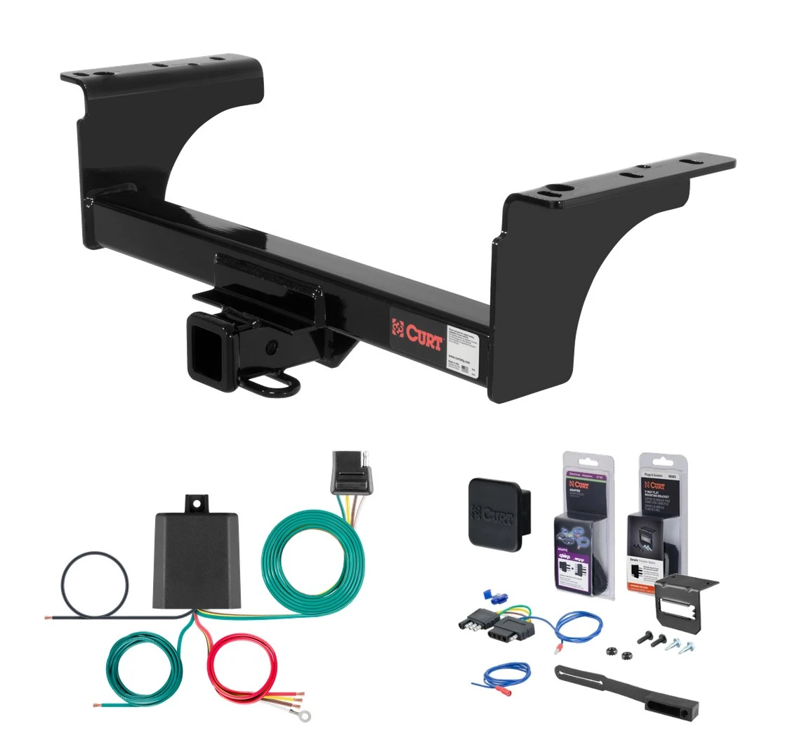 2011 - 2024 RAM 3500 Cab & chassis Curt 2" Class 4 Trailer Tow Hitch + 5-Flat Wiring Kit Tow Boat/Utility Trailer with Surge Brakes 14070
