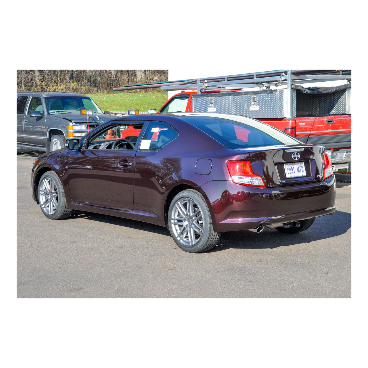 2011 - 2013 Scion tC Curt 1-1/4" Class 1 Trailer Tow Hitch + 5-Flat Wiring Kit Tow Boat/Utility Trailer with Surge Brakes 11087