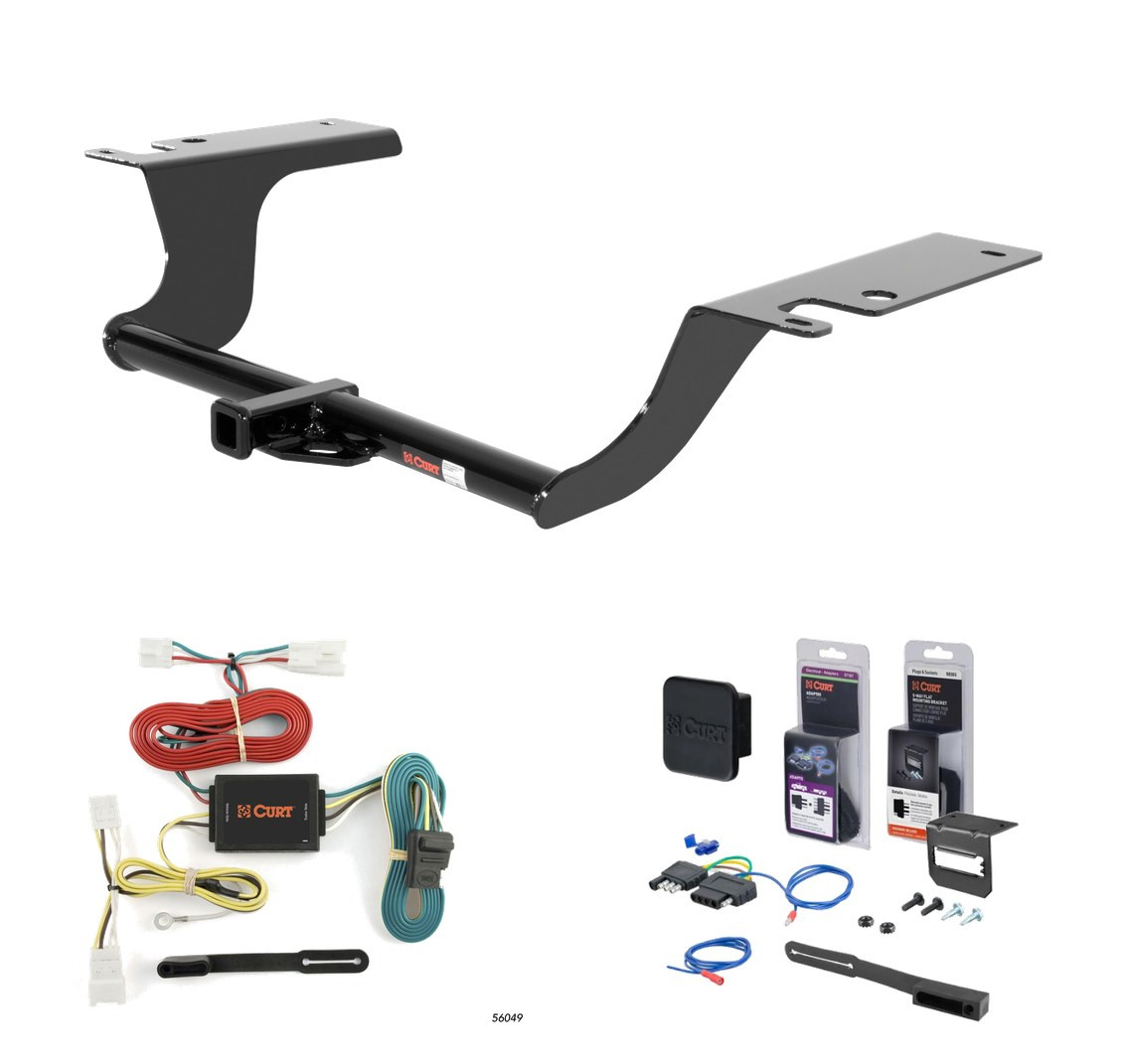 2011 - 2014 Hyundai Sonata Hybrid Only Curt 1-1/4" Class 1 Trailer Tow Hitch + 5-Flat Wiring Kit Tow Boat/Utility Trailer with Surge Brakes 11025