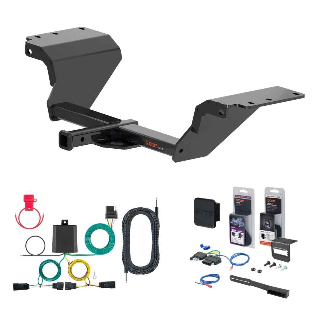 2018 - 2020 Buick Regal Sportback Excluding AWD Curt 1-1/4" Class 2 Trailer Tow Hitch + 5-Flat Wiring Kit Tow Boat/Utility Trailer with Surge Brakes 12185