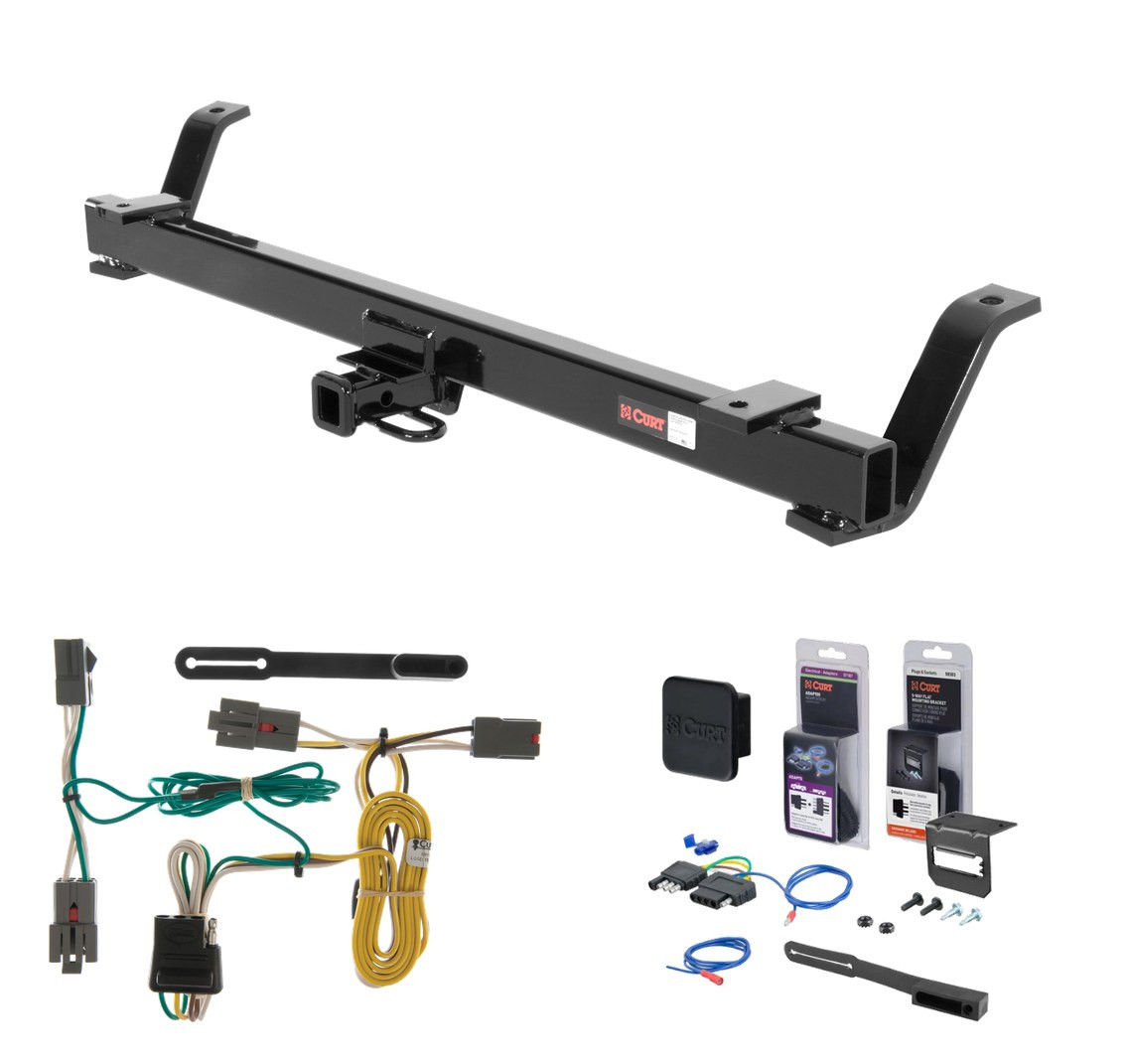 1994 - 2004 Ford Mustang Convertible Curt 1-1/4" Class 1 Trailer Tow Hitch + 5-Flat Wiring Kit Tow Boat/Utility Trailer with Surge Brakes 11041