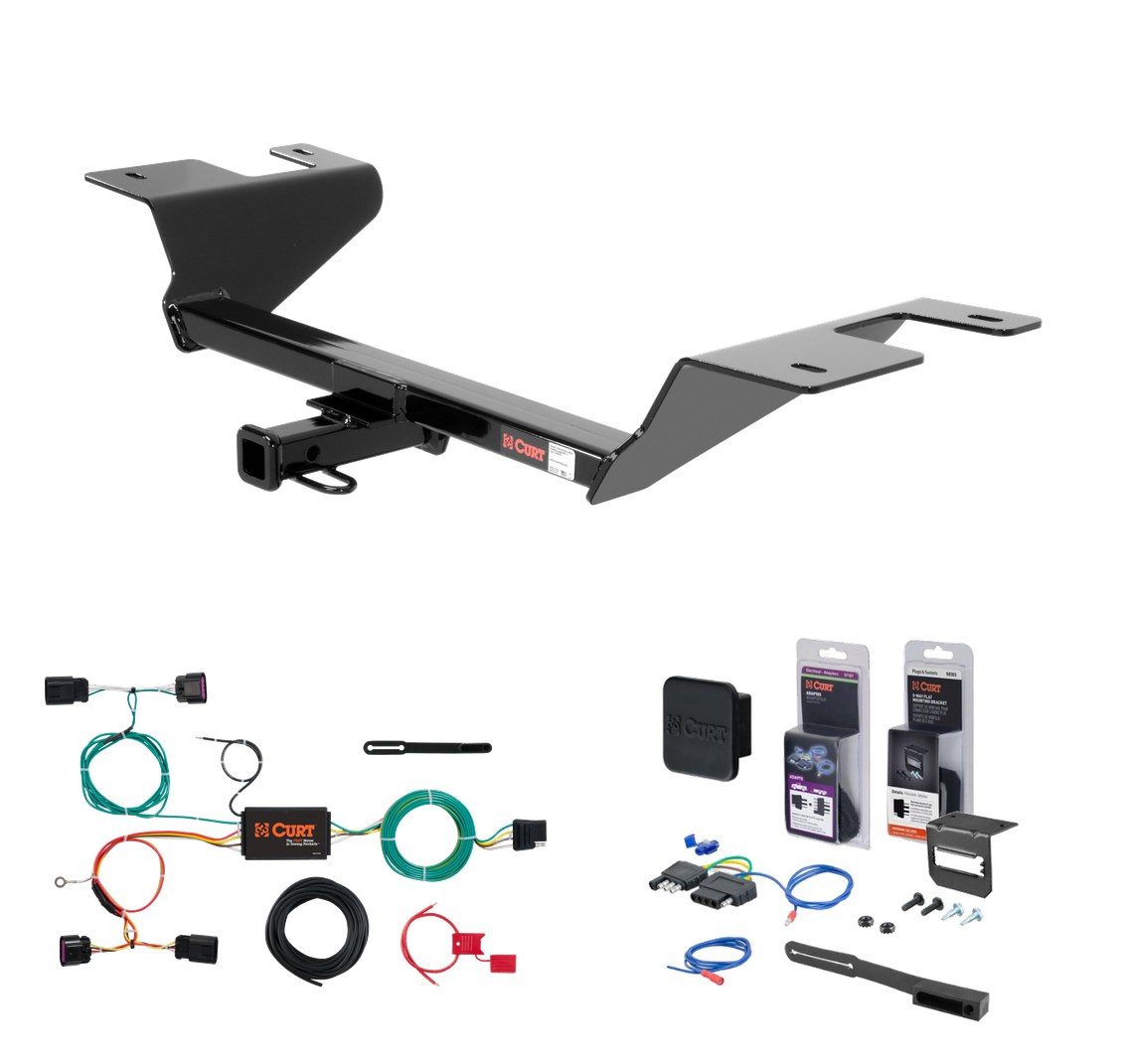 2012 - 2017 Buick Verano Excluding dual exhaust Curt 1-1/4" Class 1 Trailer Tow Hitch + 5-Flat Wiring Kit Tow Boat/Utility Trailer with Surge Brakes 11282