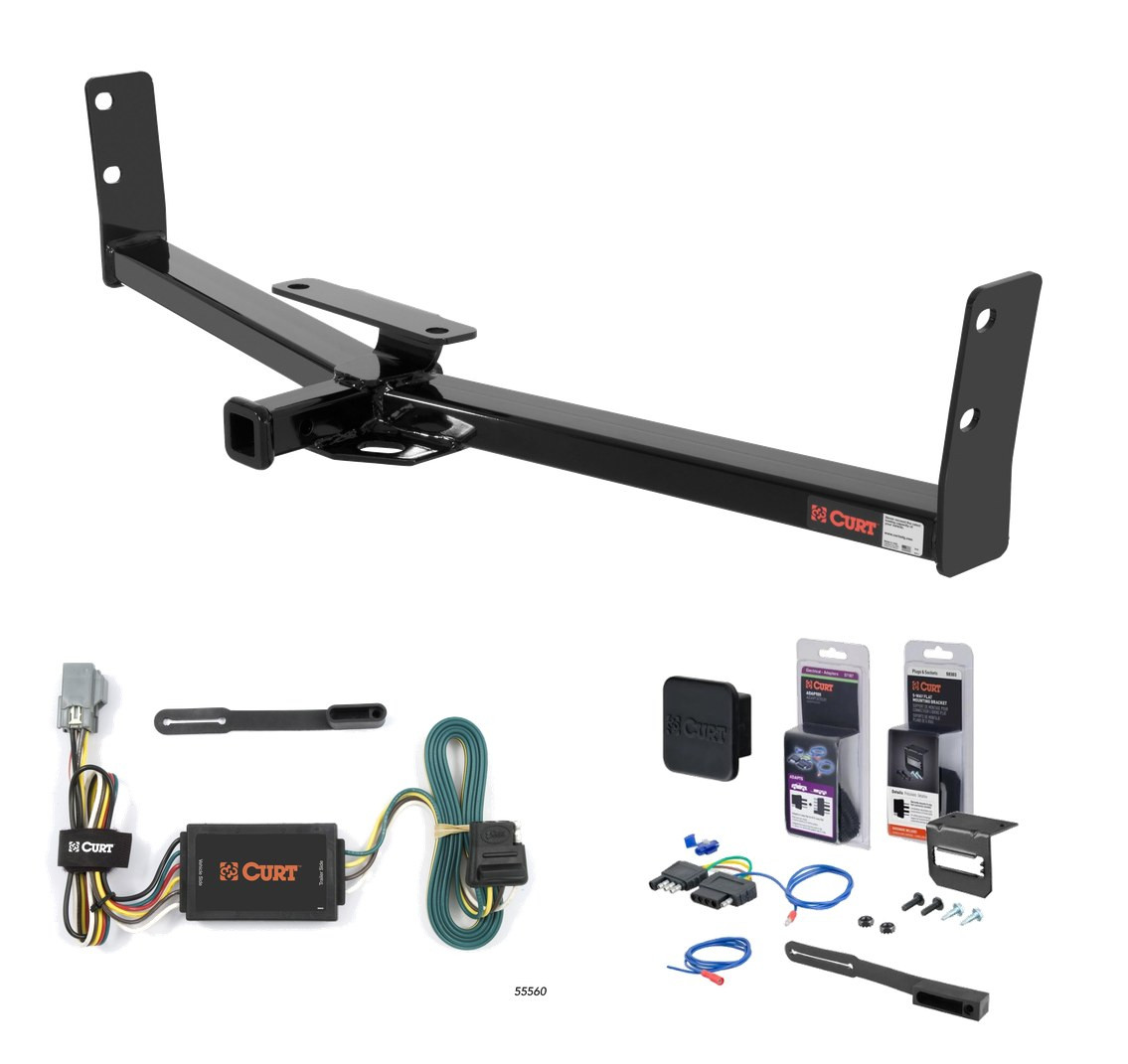 2005 - 2006 Chevrolet Equinox Curt 1-1/4" Class 2 Trailer Tow Hitch + 5-Flat Wiring Kit Tow Boat/Utility Trailer with Surge Brakes 12291