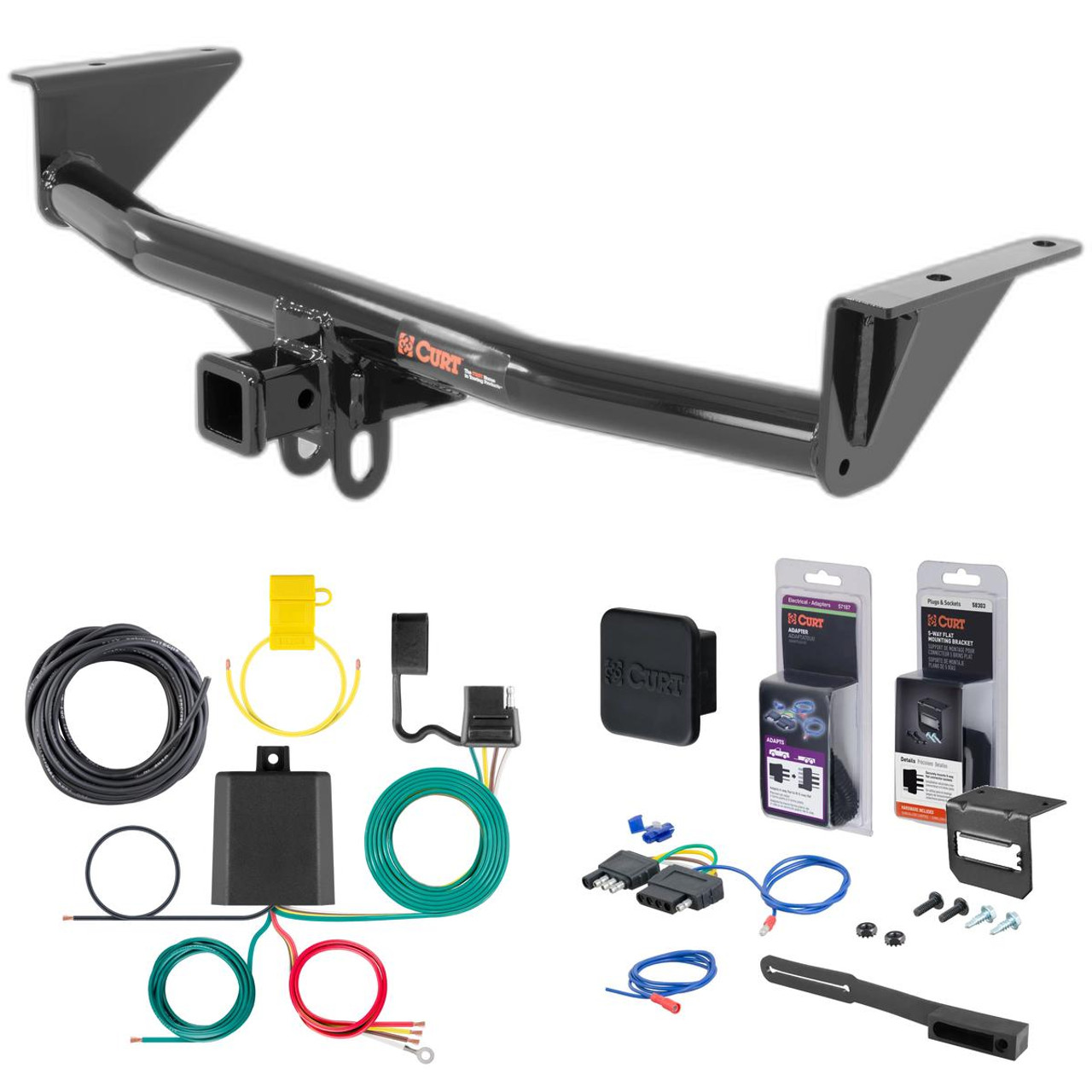 15 - 22 GMC Canyon Curt 2" Class 3 Trailer Tow Hitch + 5-Flat Wiring Kit Tow Boat/Utility Trailer with Surge Brakes 13203 15 - 22 GMC Canyon Curt 2" Class 3 Trailer Tow Hitch + 5-Flat Wiring Kit Tow Boat/Utility Trailer with Surge Brakes 13203