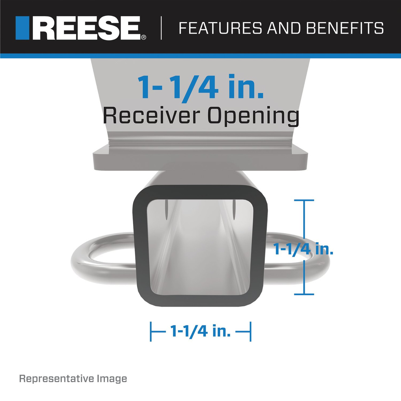 Reese Towpower Class 1 Trailer Hitch, 1-1/4-Inch Receiver, Black 77285