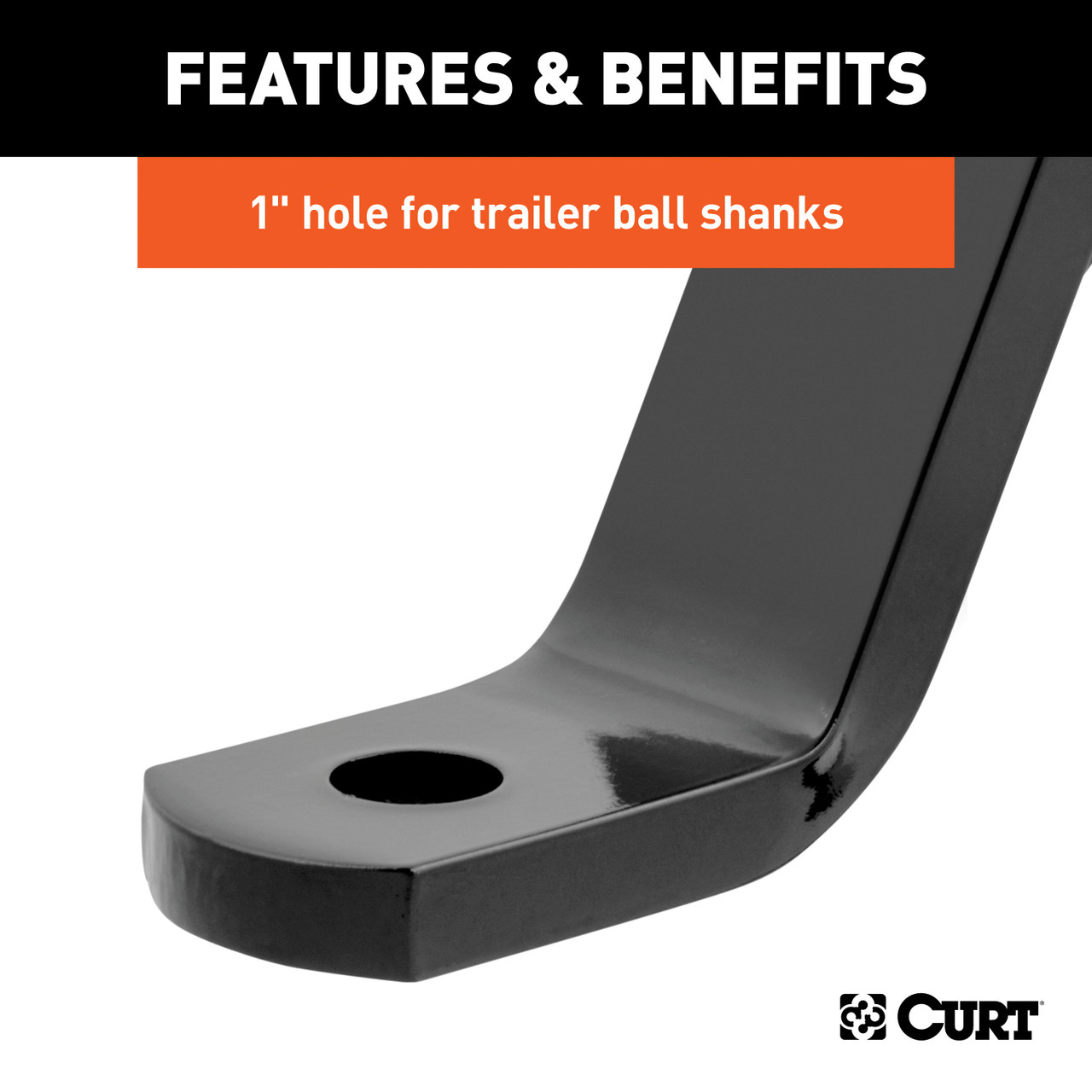 CURT Class 3 Ball Mount (2" Shank, 5,000 lbss., 10" Drop, 14" Long) Trailer Hitch Ball Mount
