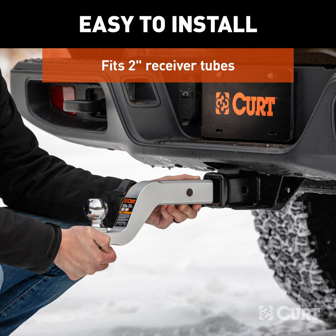 CURT Aluminum Ball Mount (2" Shank, 8,000 lbss, 4" Drop, 8-1/2" Long) Trailer Hitch Ball Mount