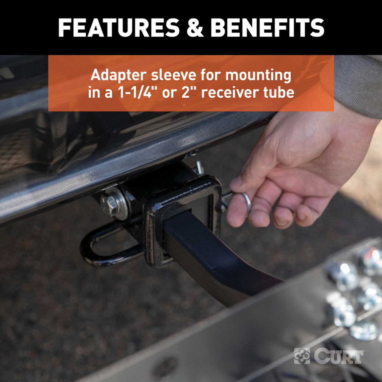 CURT 48" x 20" Tray Cargo Carrier 300 lbs. w/ Cargo Net Fits 1-1/4" & 2" Receivers