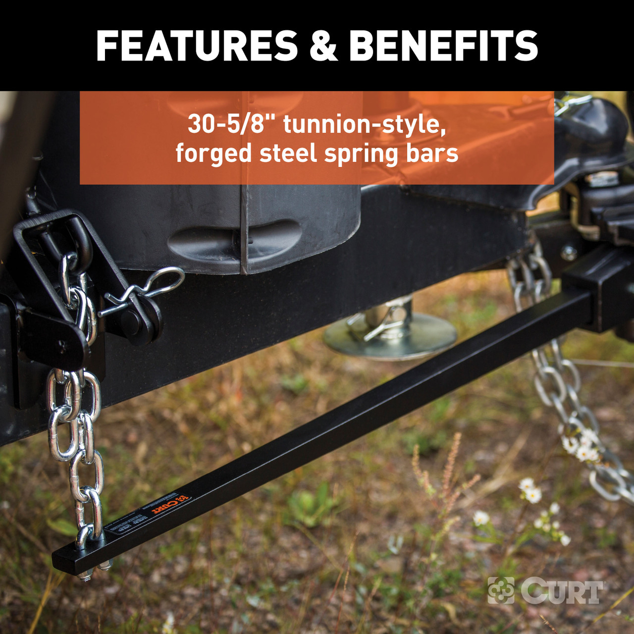 CURT (8K - 10K lbs, 30-5/8" Bars) Deep Drop Trunnion Bar Weight Distribution Hitch
