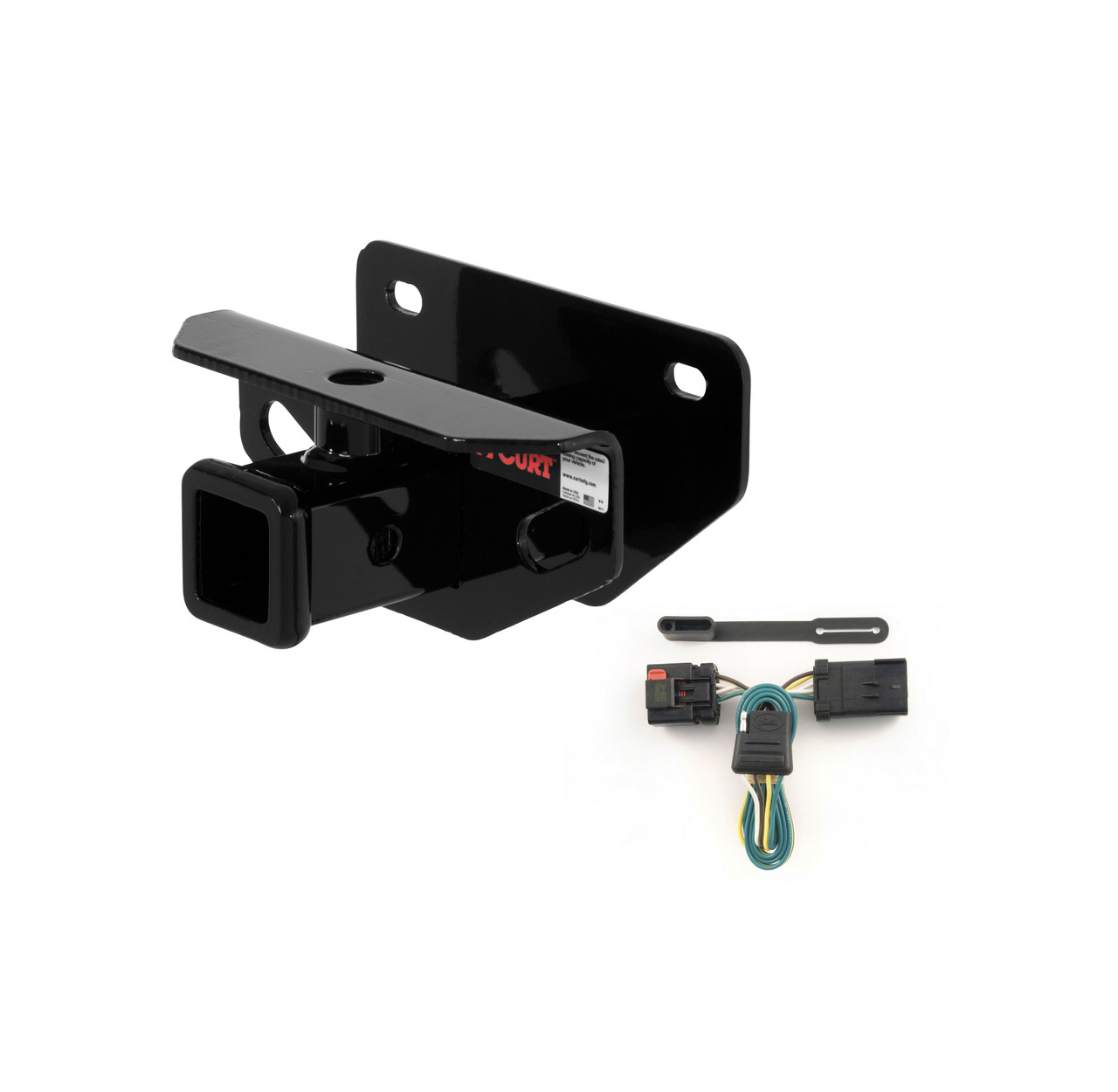 CURT 03-10 Dodge Ram 1500  Excluding factory receiver Class 3, 2" Trailer Hitch w/ 4-flat Wiring Kit