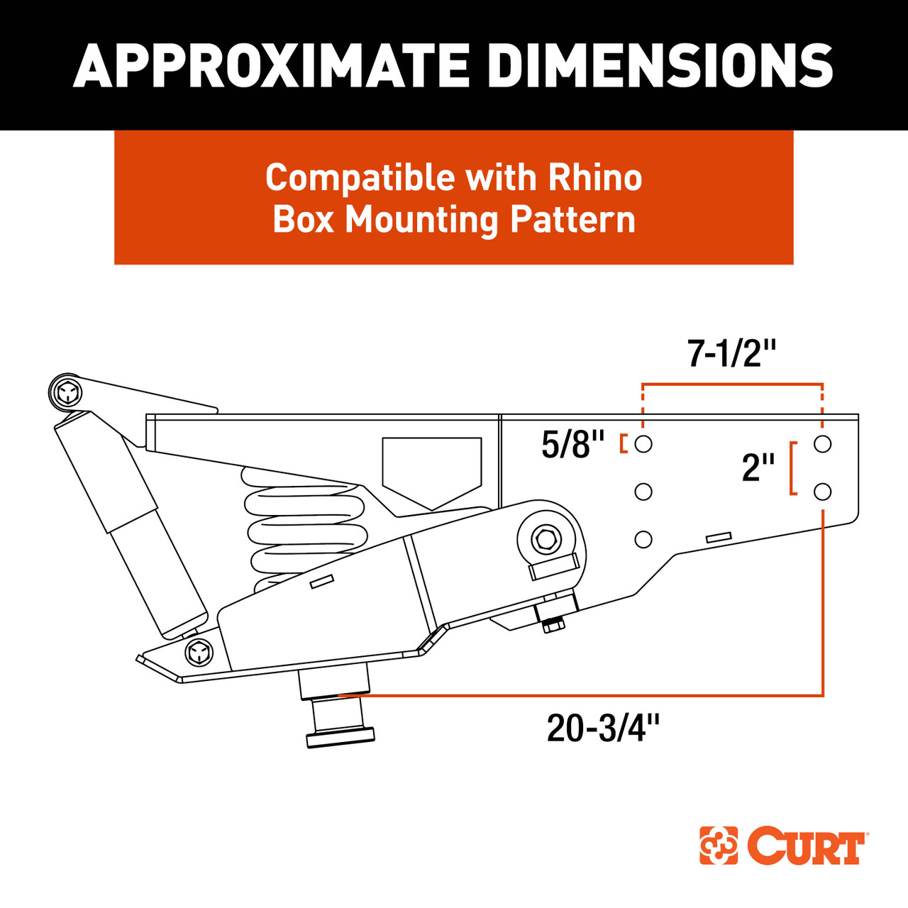 CURT 2024044568 Helux Coil-Spring 5th Wheel Pin Box, 2,600 lbs. Pin Weight, 18,000 lbs. Weight Capacity