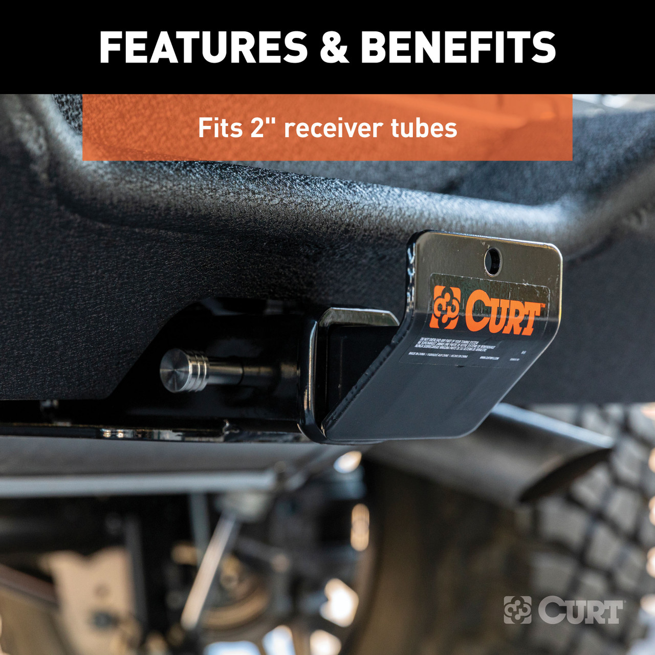 CURT Hitch-Mounted Skid Shield (Fits 2" Receiver) Trailer Hitch
