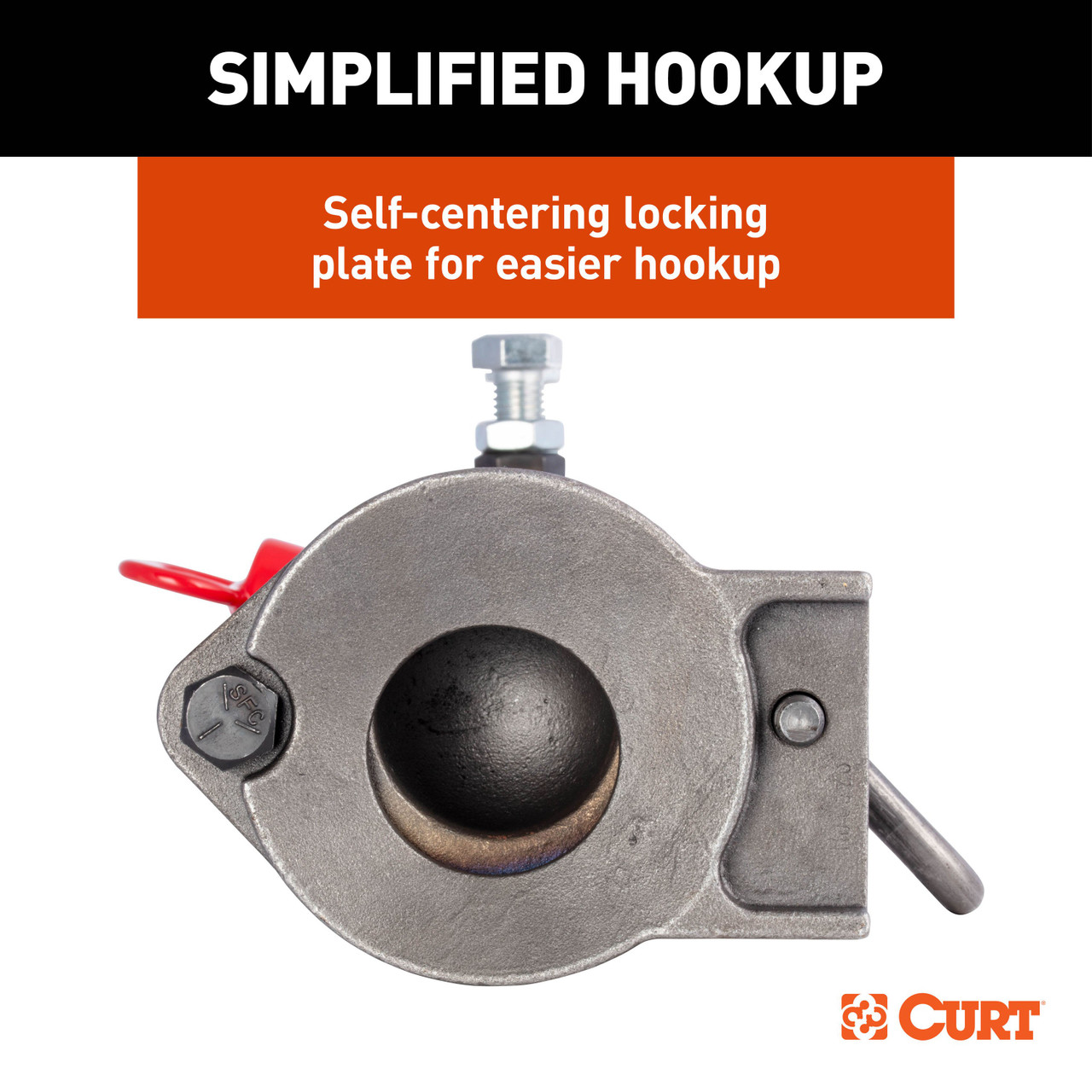 CURT 30K 2-5/16" Adjustable Heavy-Duty Gooseneck Coupler, Round Tube, Weld-On, Carbon Steel 25030