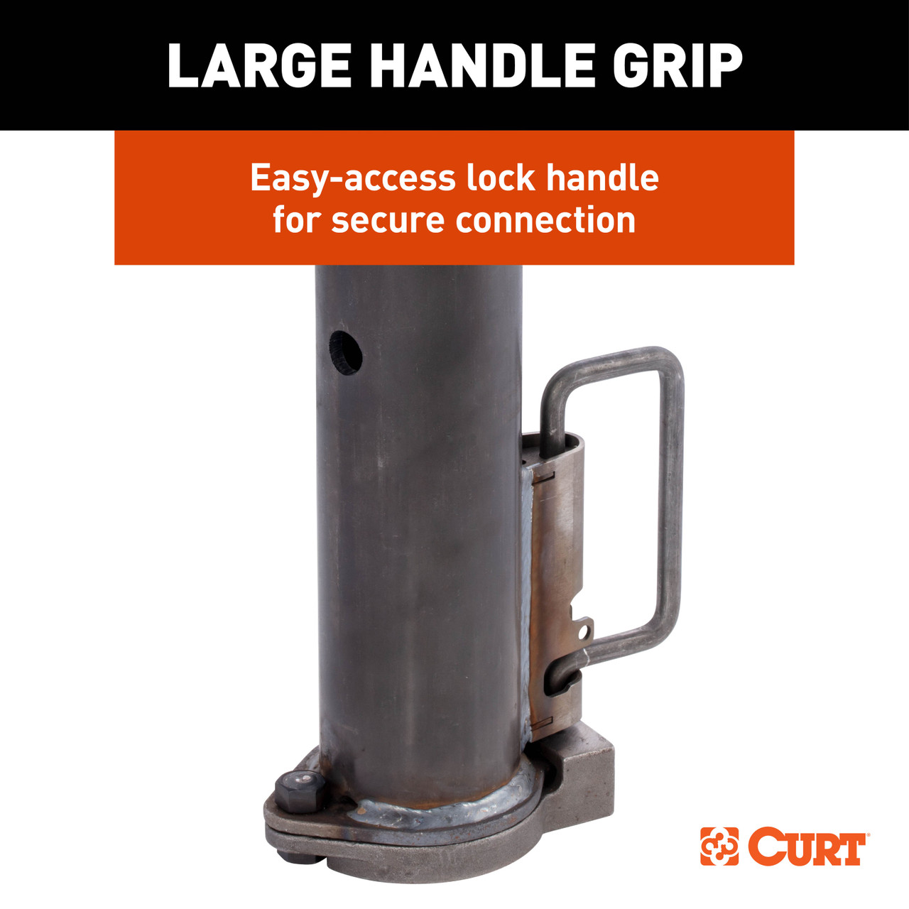 CURT 30K 2-5/16" Adjustable Heavy-Duty Gooseneck Coupler, Round Tube, Weld-On, Carbon Steel 25030