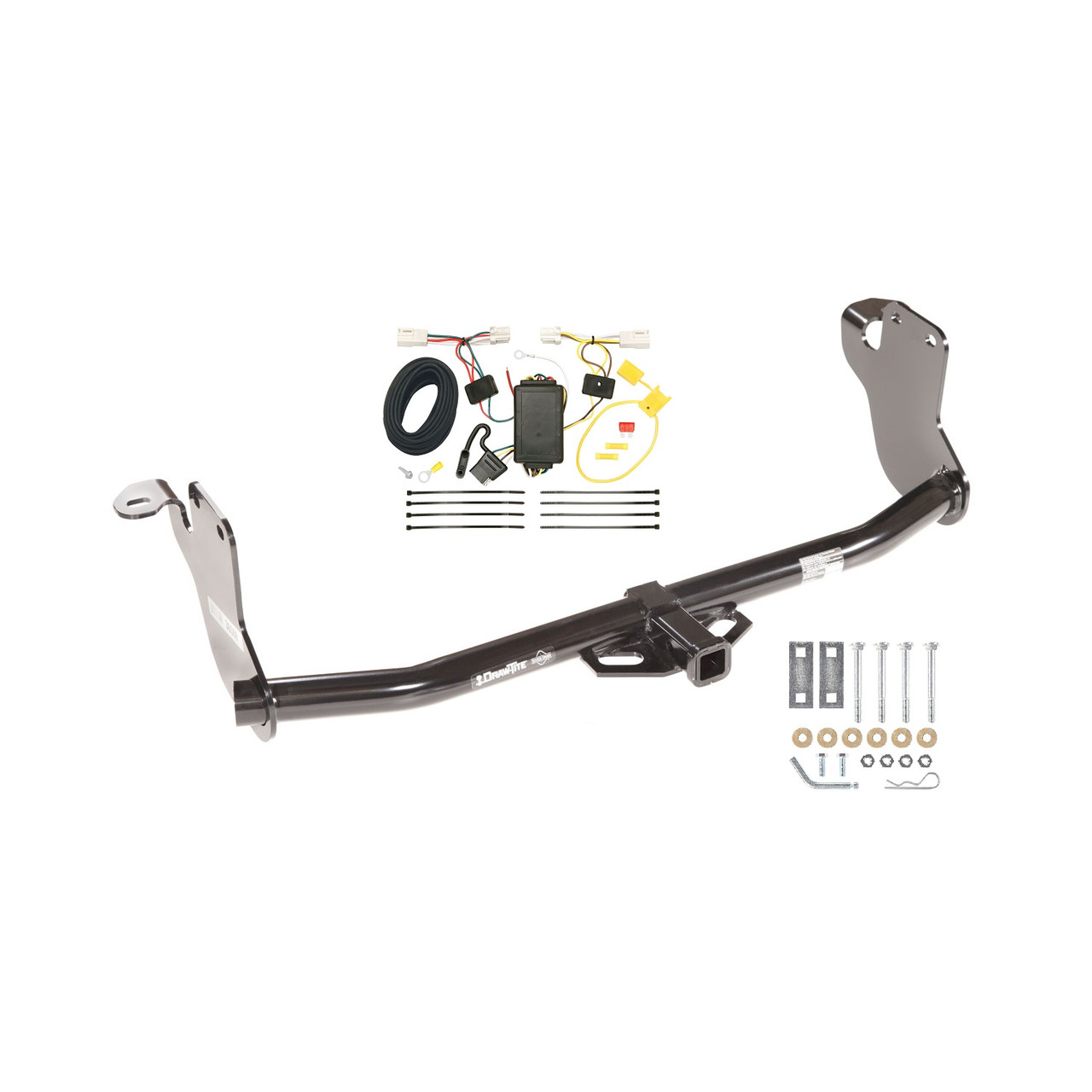 2011-2019 Mitsubishi Outlander Sport Draw-tite Class 2 Trailer Hitch, 1-1/4 Inch Square Receiver Bundle w/ Plug-n-Play T-One Wiring Harness