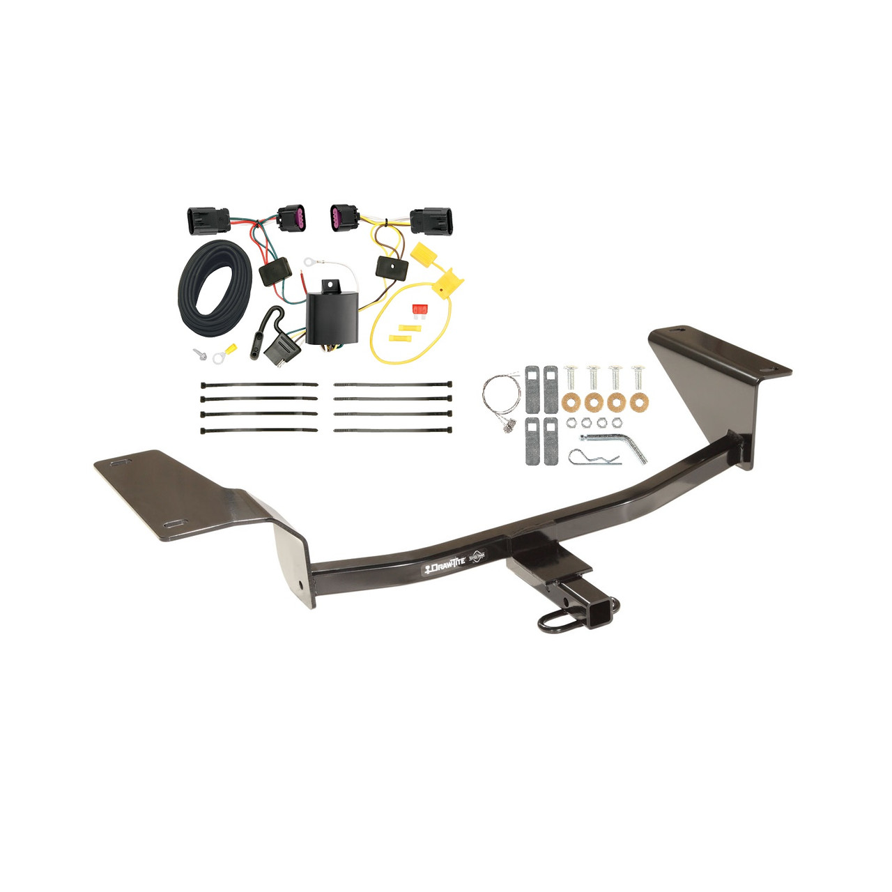 2012-2017 Buick Verano Except Turbo or w/Dual Exhaust Draw-tite Class 1 Trailer Hitch, 1-1/4 Inch Square Receiver Bundle w/ Plug-n-Play T-One Wiring Harness