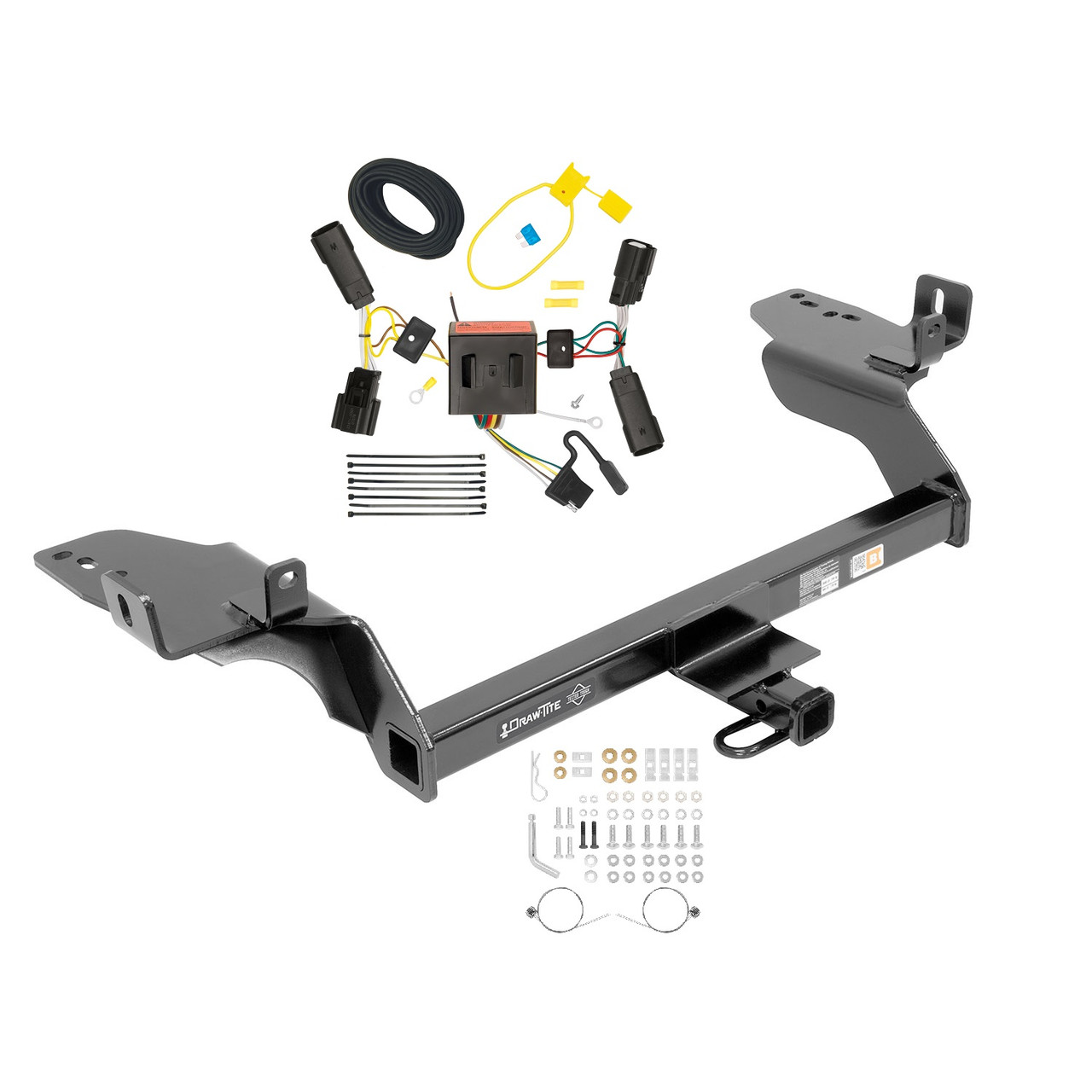 2013-2016 Ford Escape Draw-tite Class 2 Trailer Hitch, 1-1/4 Inch Square Receiver Bundle w/ Plug-n-Play T-One Wiring Harness 36529