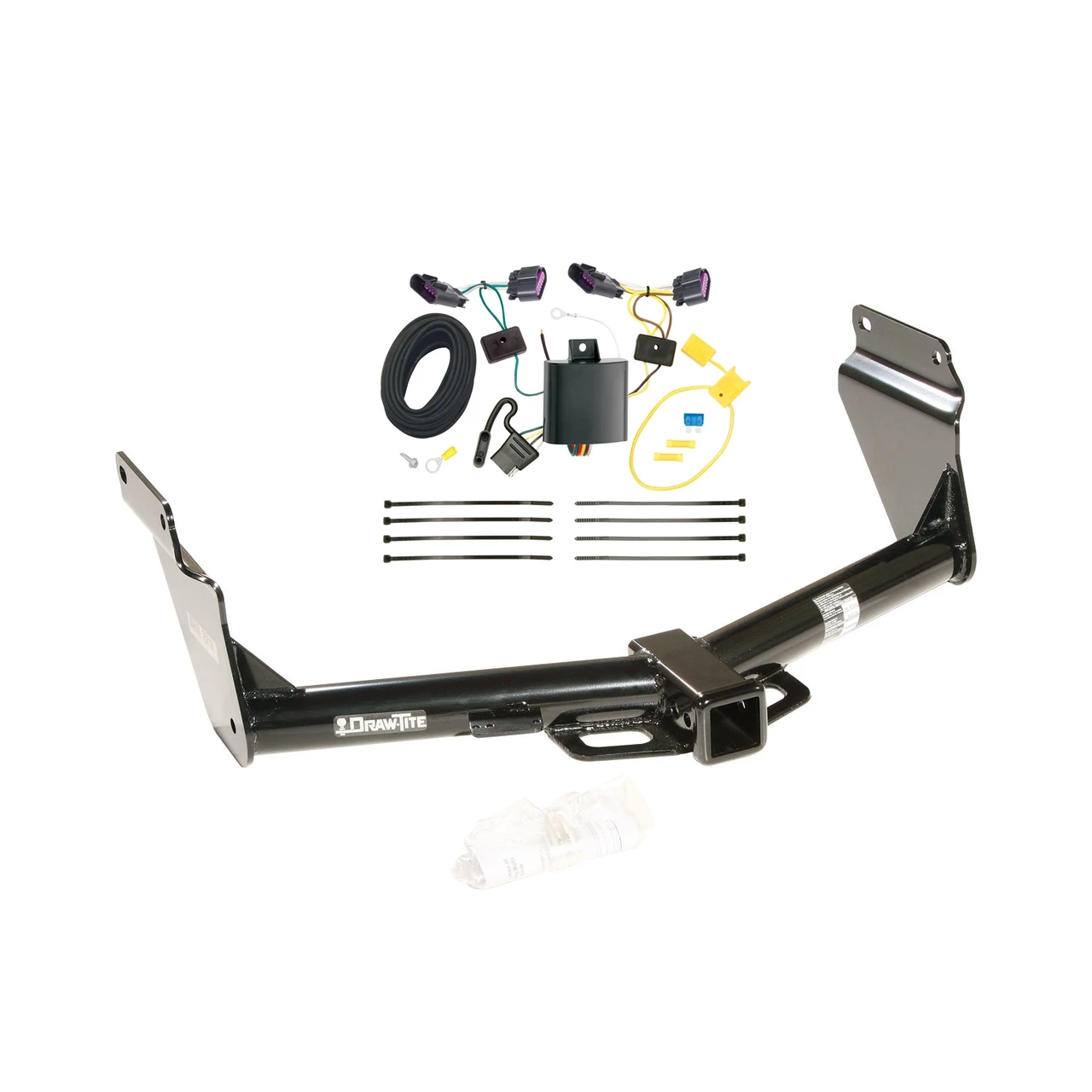 2014-2024 Dodge Durango Draw-Tite Class 4 Trailer Hitch, 2 Inch Square Receiver Bundle w/ Plug-n-Play T-One Wiring Harness DTB75713-118617