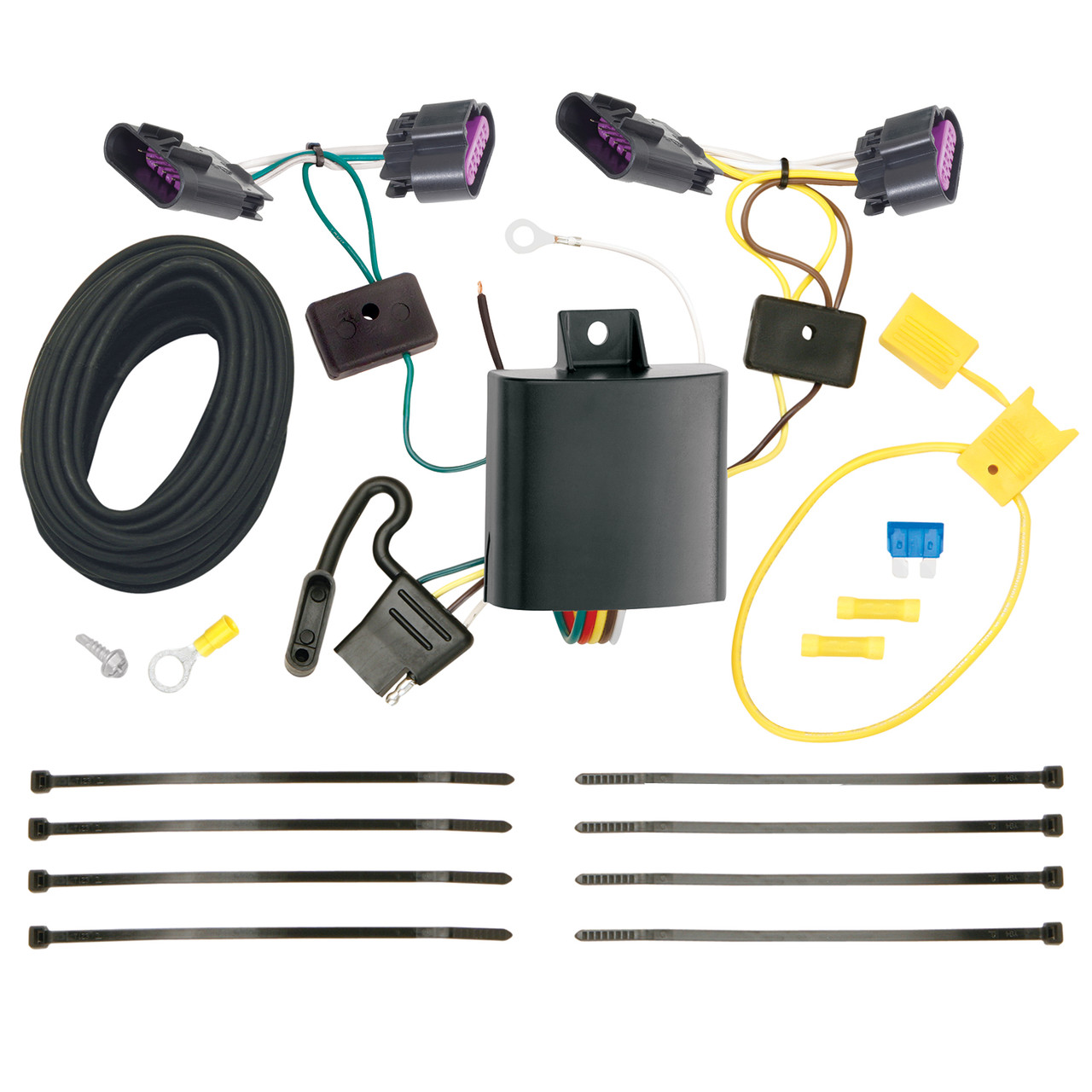 2014-2024 Dodge Durango Draw-Tite Class 4 Trailer Hitch, 2 Inch Square Receiver Bundle w/ Plug-n-Play T-One Wiring Harness DTB75713-118617