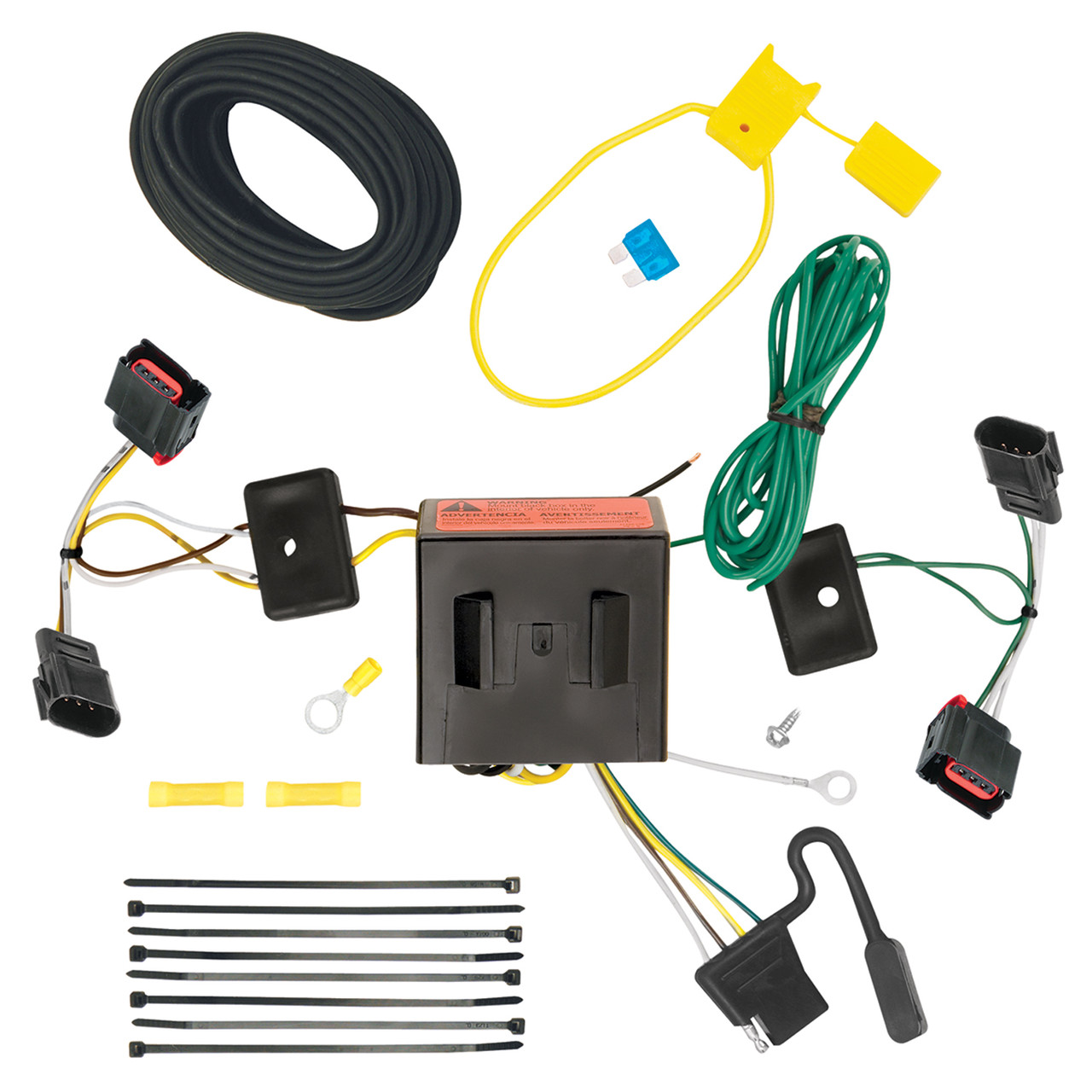 2011-2013 Dodge Durango Draw-tite Class 4 Trailer Hitch, 2 Inch Square Receiver Bundle w/ Plug-n-Play T-One Wiring Harness 76432