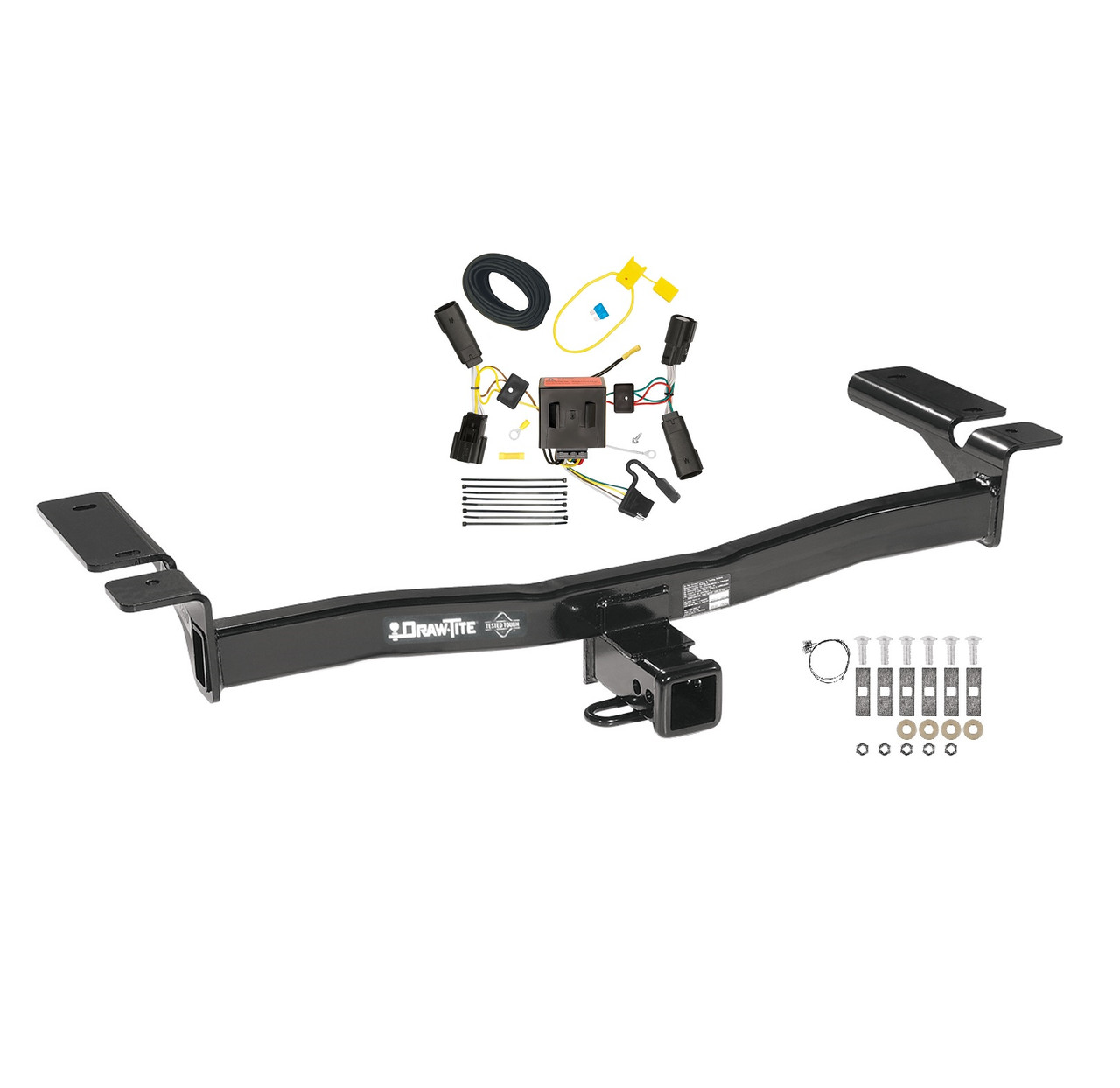 2011-2014 Ford Edge Except Sport Draw-tite Class 3 Trailer Hitch, 2 Inch Square Receiver Bundle w/ Plug-n-Play T-One Wiring Harness