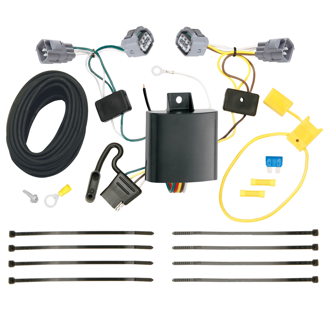 2014-2018 Jeep Cherokee Draw-tite Class 3 Trailer Hitch, 2 Inch Square Receiver Bundle w/ Plug-n-Play T-One Wiring Harness