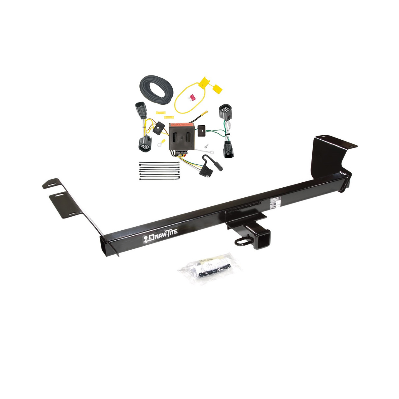 2011-2020 Dodge Grand Caravan Draw-tite Class 3 Trailer Hitch, 2 Inch Square Receiver Bundle w/ Plug-n-Play T-One Wiring Harness