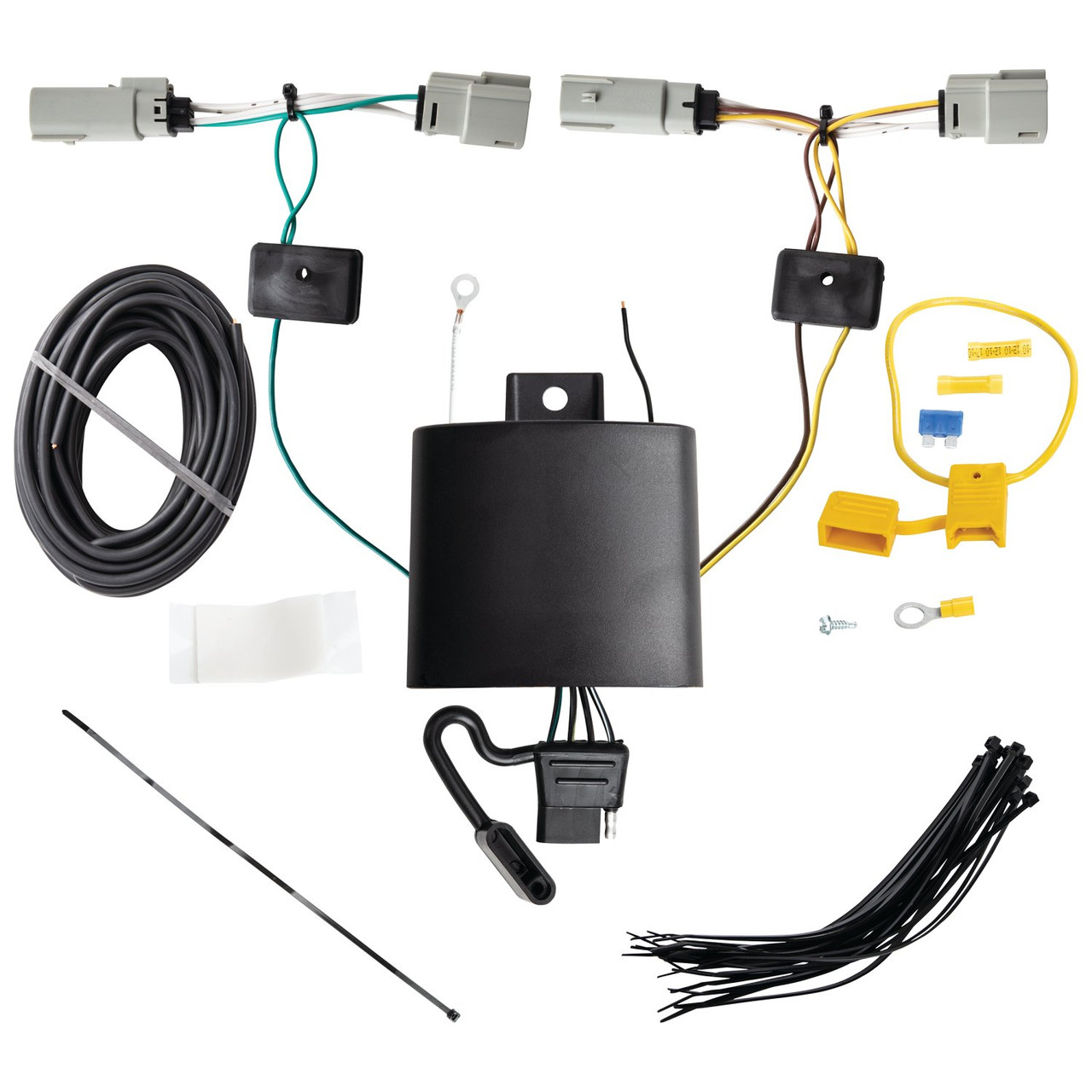 2021-2024 Ford Bronco Except w/LED Taillights or w/OEM HitchDraw-Tite Class 3 Trailer Hitch, 2 Inch Square Receiver Bundle w/ Plug-n-Play T-One Wiring Harness