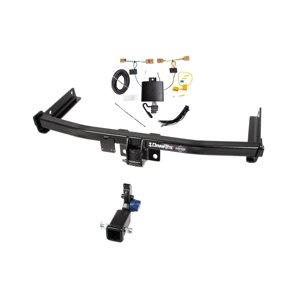 2018-2018 Volkswagen Tiguan Draw-tite Hidden Hitch Completely Hidden Trailer Hitch 2 Inch Removable Receiver Bundle w/ Plug-n-Play T-One Wiring Harness