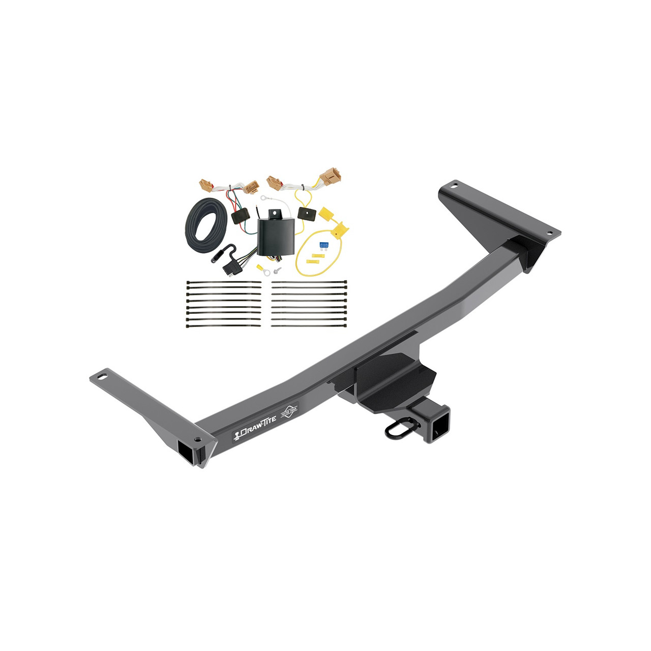 2018-2020 Volkswagen Atlas Except Cross Sport Draw-tite Class 4 Trailer Hitch, 2 Inch Square Receiver Bundle w/ Plug-n-Play T-One Wiring Harness