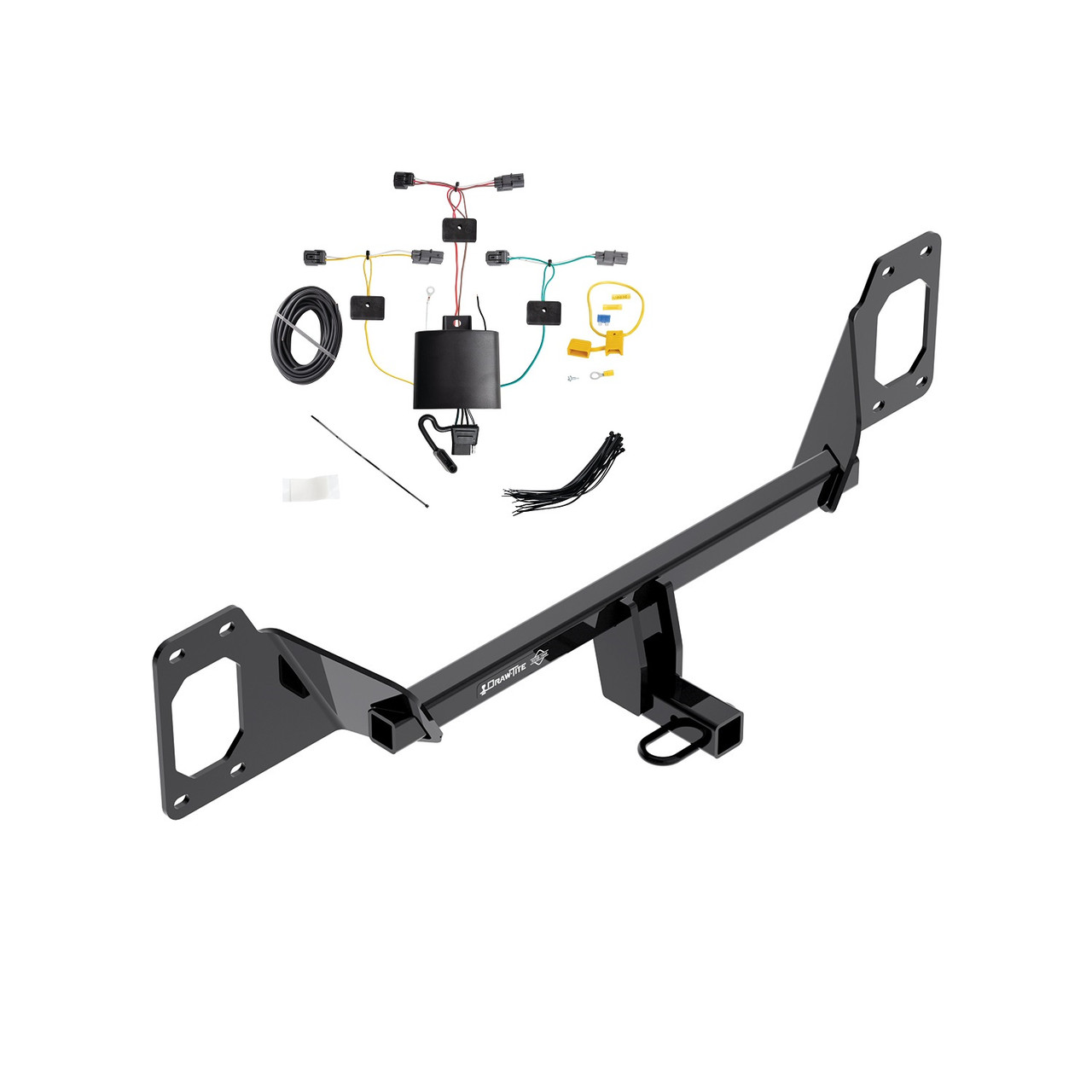 2022-2024 Honda Civic Sedan, Except Models w/Center ExhaustDraw-Tite Class 1 Trailer Hitch, 1-1/4 Inch Square Receiver Bundle w/ Plug-n-Play T-One Wiring Harness