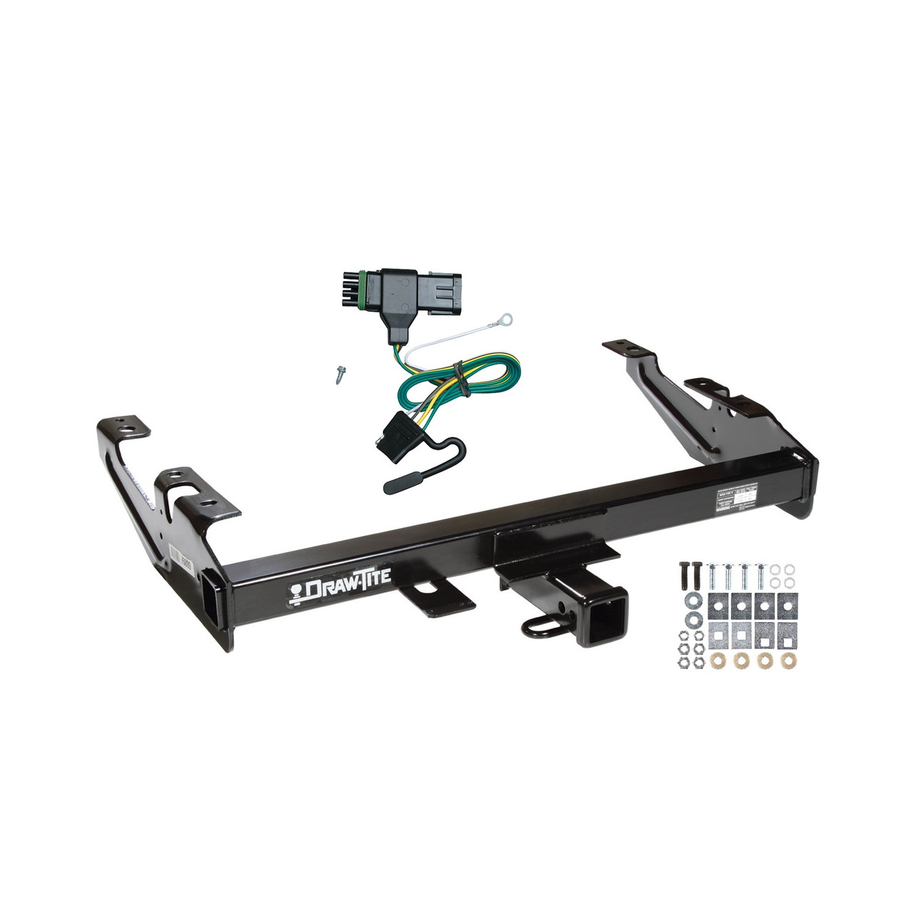 1992-2000 Chevrolet K2500 Crew Cab Draw-tite Class 3 Trailer Hitch, 2 Inch Square Receiver Bundle w/ Plug-n-Play T-One Wiring Harness 75099