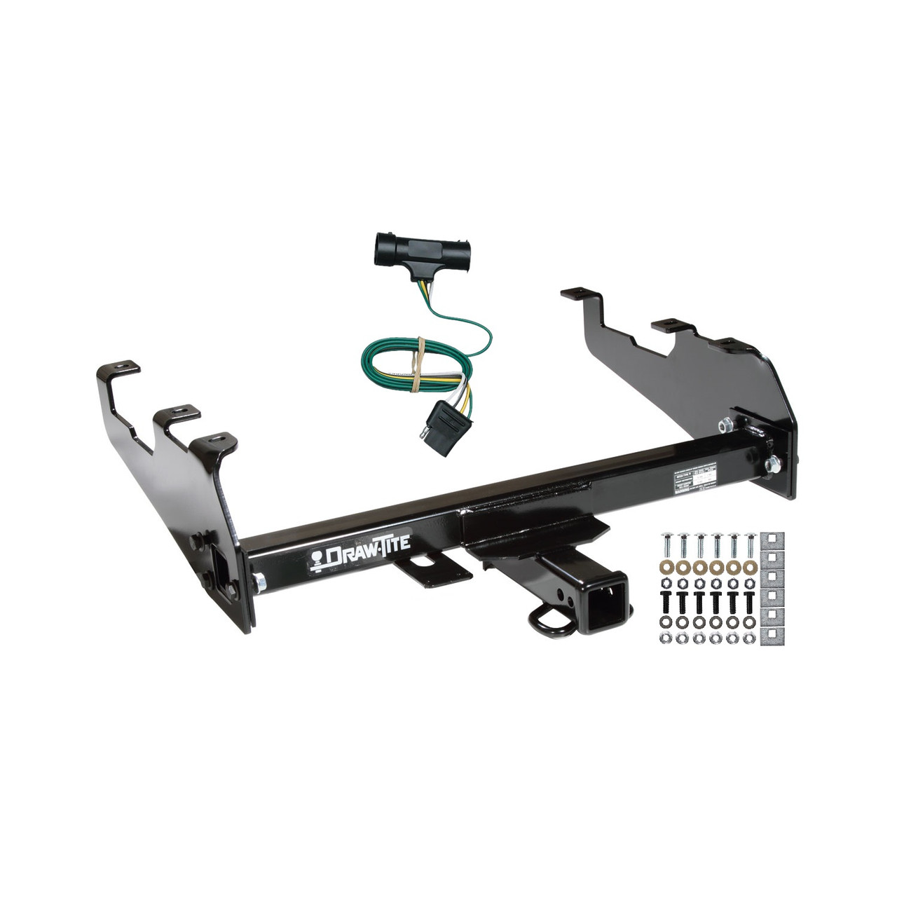 1967-1978 GMC K25 w/Deep Drop Bumper Draw-tite Class 3 Trailer Hitch, 2 Inch Square Receiver Bundle w/ Plug-n-Play T-One Wiring Harness