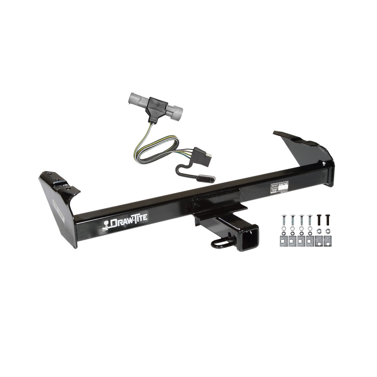 1994-1996 Ford F-350 Draw-tite Class 3 Trailer Hitch, 2 Inch Square Receiver Bundle w/ Plug-n-Play T-One Wiring Harness