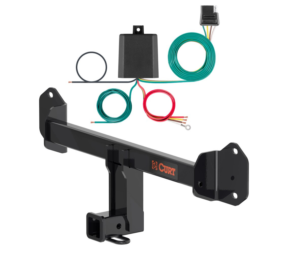 2019 - 2025 BMW X4 Curt 2", Class 3 Trailer Tow Hitch + 4-flat Wiring Kit 13578