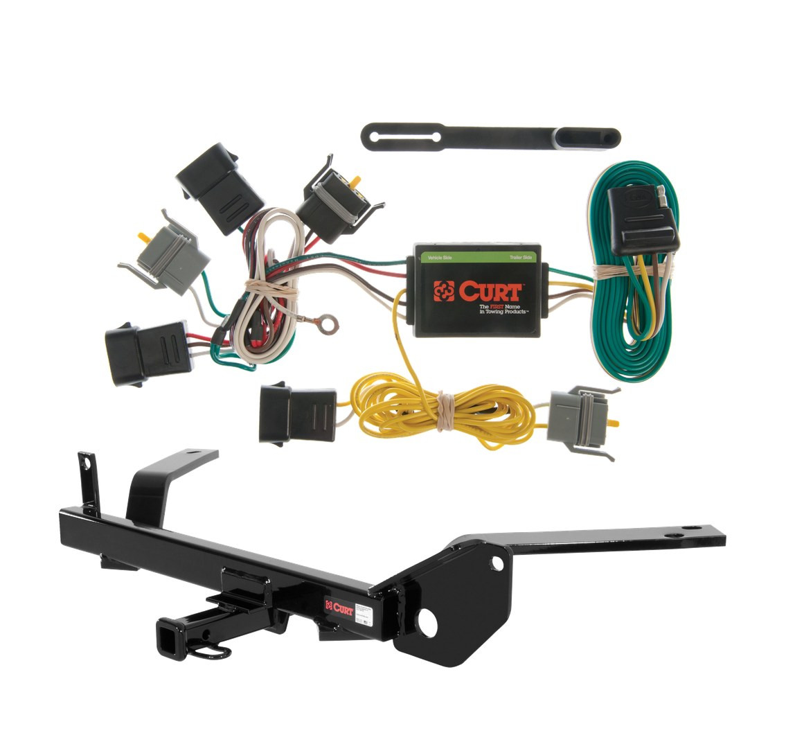 2000 - 2003 Ford Taurus Wagon Curt 1-1/4", Class 2 Trailer Tow Hitch + 4-flat Wiring Kit 12232