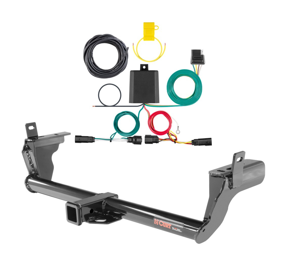 2019 - 2024 Ford Edge Titanium or ST only Curt 2", Class 3 Trailer Tow Hitch + 4-flat Wiring Kit 13234