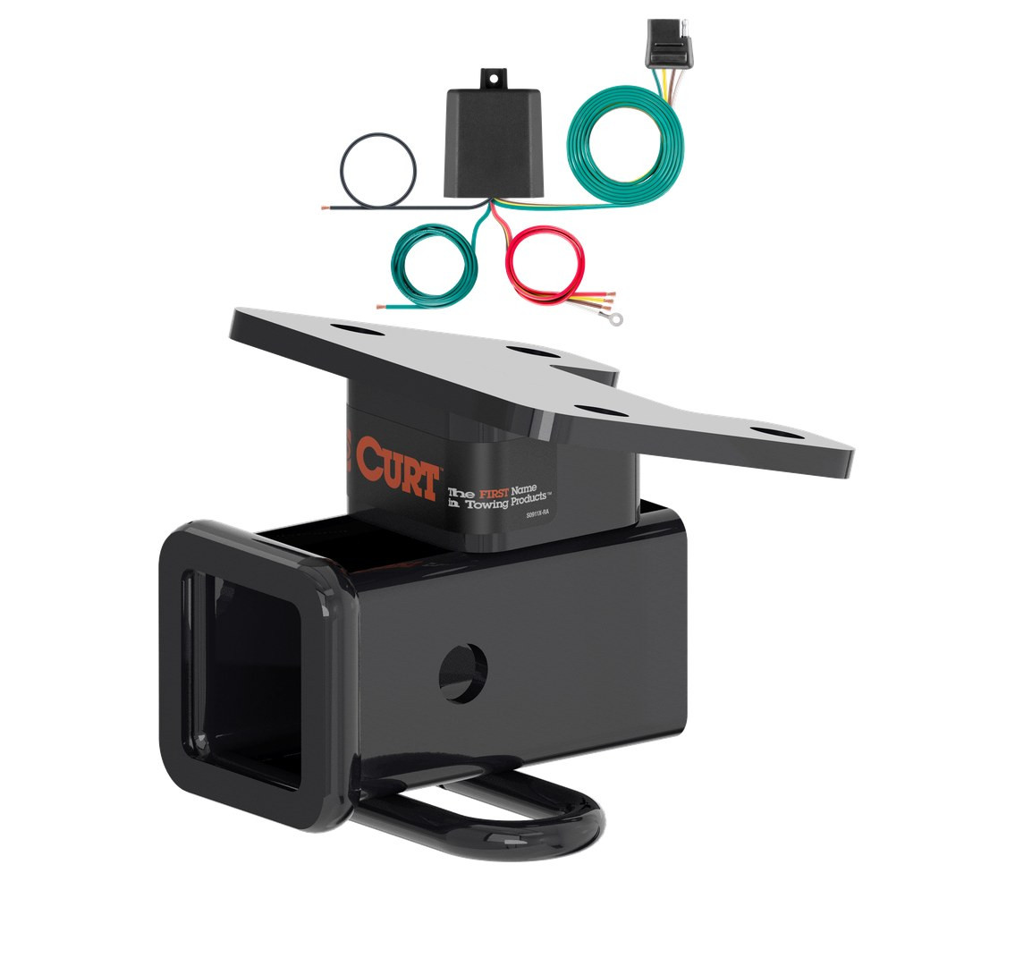 2023 - 2026 Audi Q4 e-tron Sportback With factory receiver Curt 2", Class 3 Trailer Tow Hitch + 4-flat Wiring Kit 13489