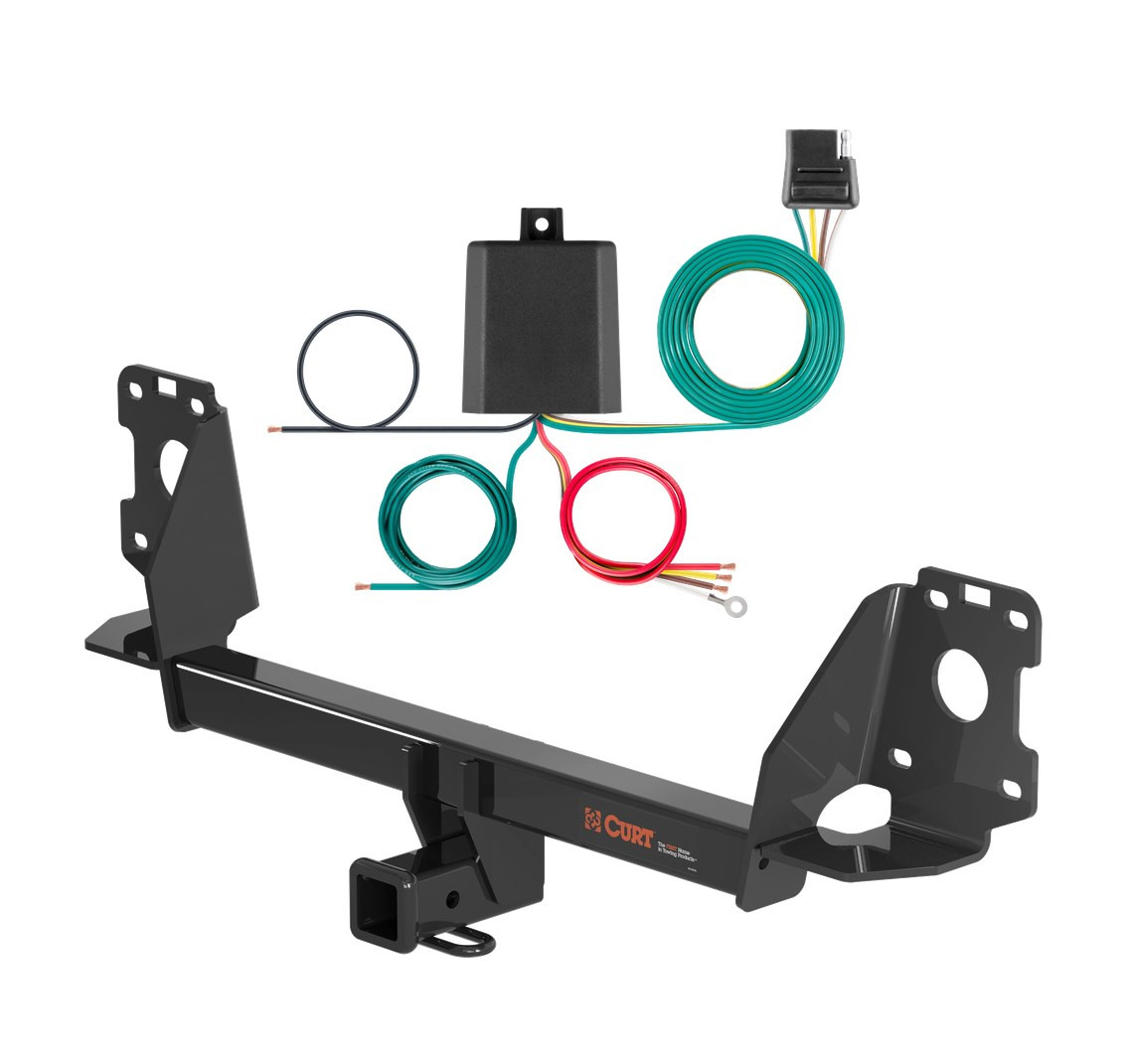 2020 - 2026 Audi SQ7 Curt 2", Class 3 Trailer Tow Hitch + 4-flat Wiring Kit 13277