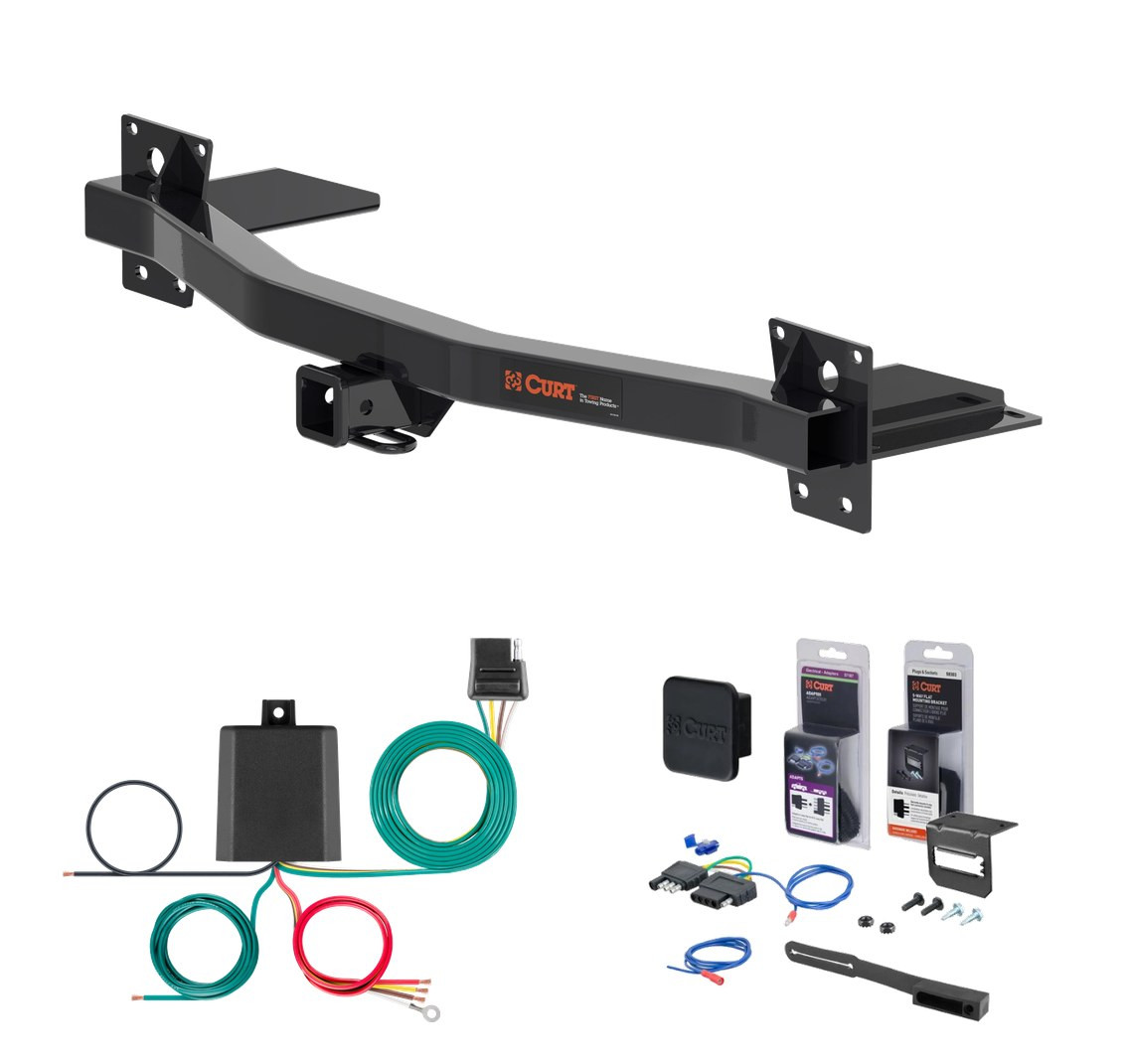 2018 - 2023 Chevrolet Traverse Curt 2" Class 3 Trailer Tow Hitch + 5-Flat Wiring Kit Tow Boat/Utility Trailer with Surge Brakes 13433
