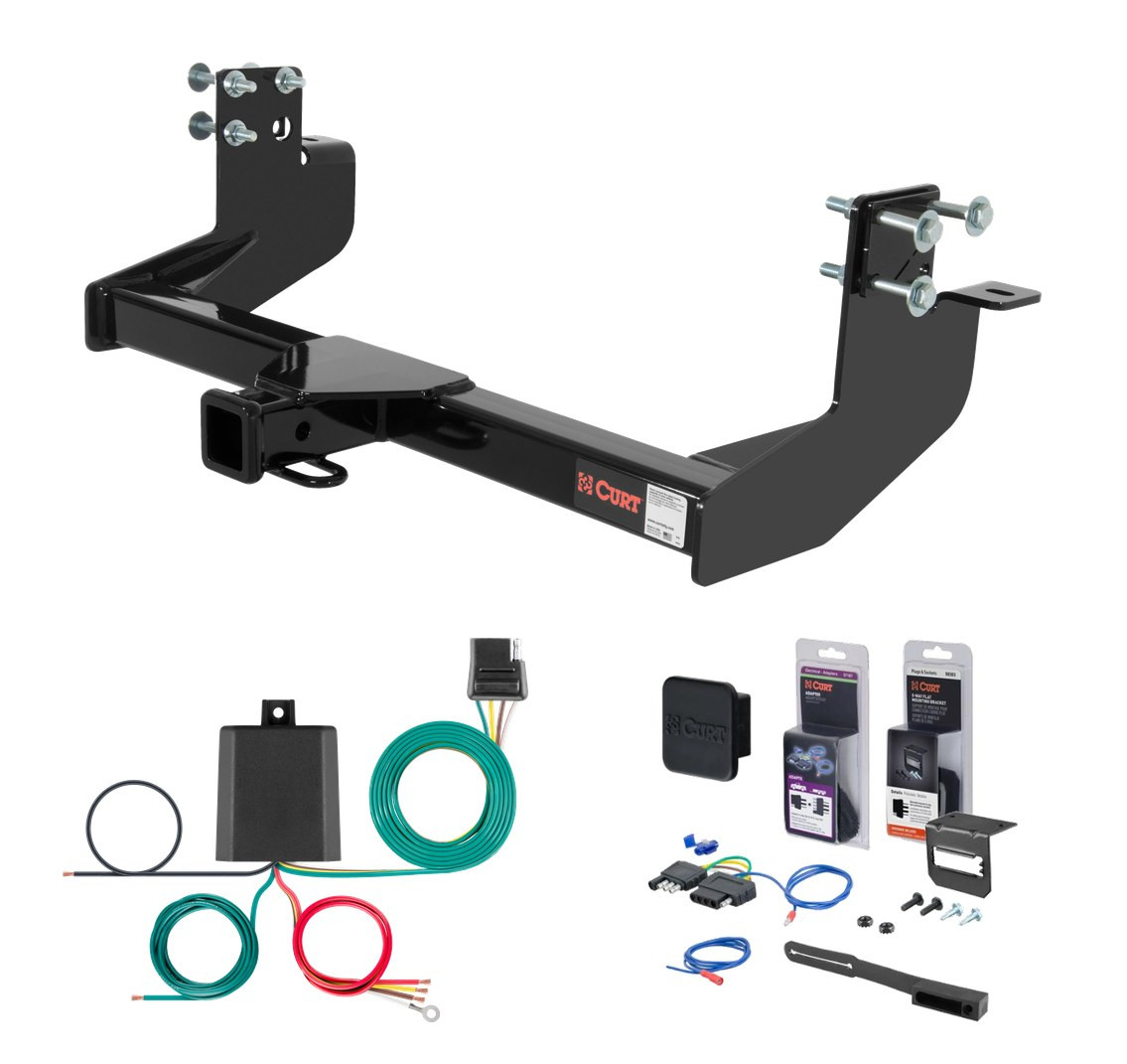 2003 - 2006 Dodge Sprinter 3500 140" WB with single rear wheels, 158" WB Curt 2" Class 4 Trailer Tow Hitch + 5-Flat Wiring Kit Tow Boat/Utility Trailer with Surge Brakes 14250