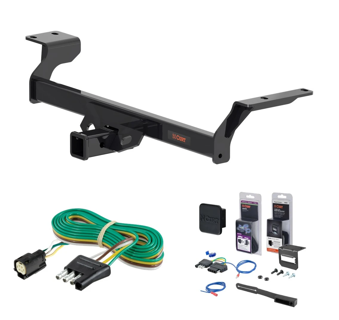 2020 - 2026 Ford Escape PHEV Curt 2" Class 3 Trailer Tow Hitch + 5-Flat Wiring Kit Tow Boat/Utility Trailer with Surge Brakes 13629