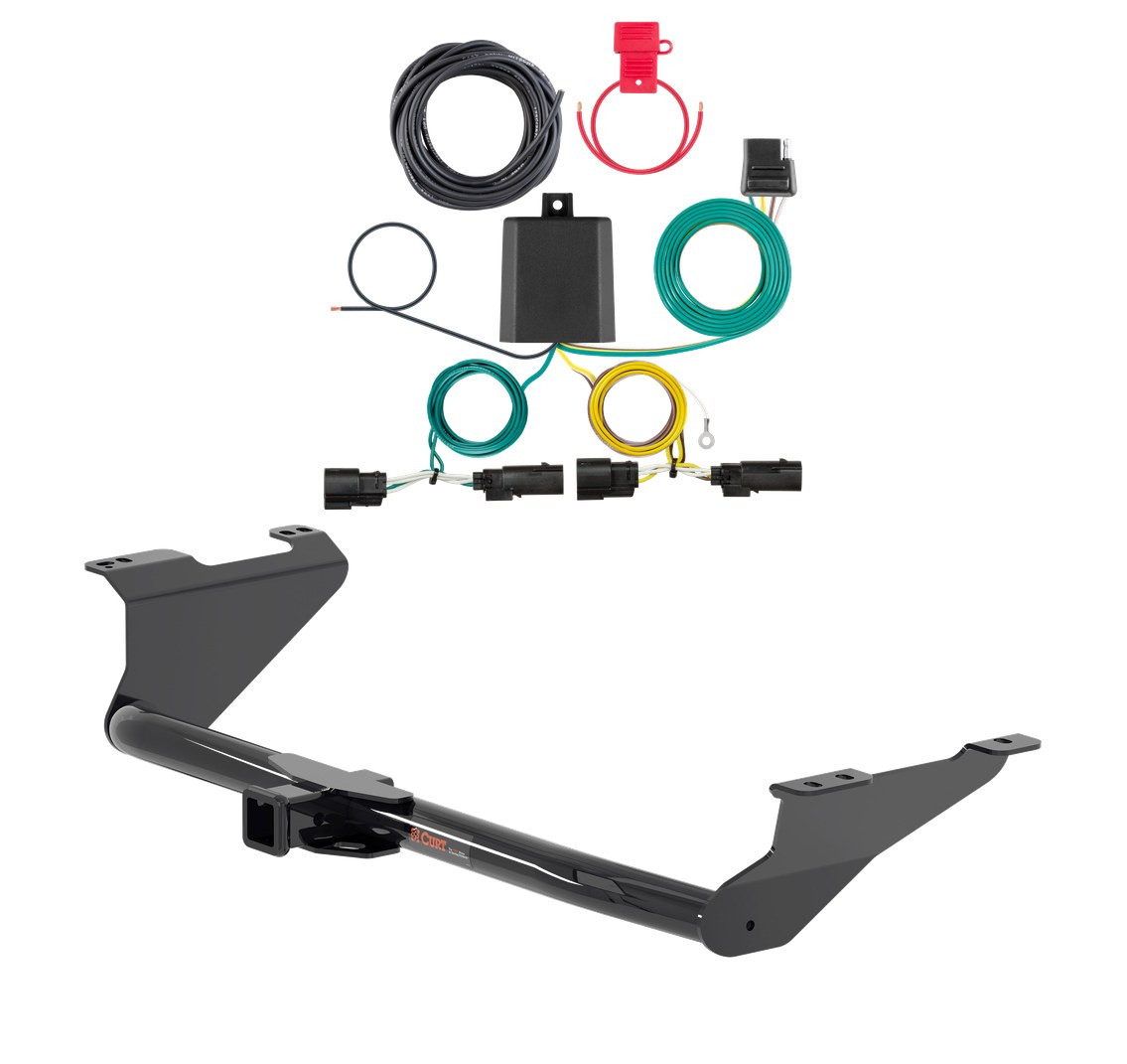 2021 - 2026 Chrysler Pacifica Curt 2", Class 3 Trailer Tow Hitch + 4-flat Wiring Kit 13383