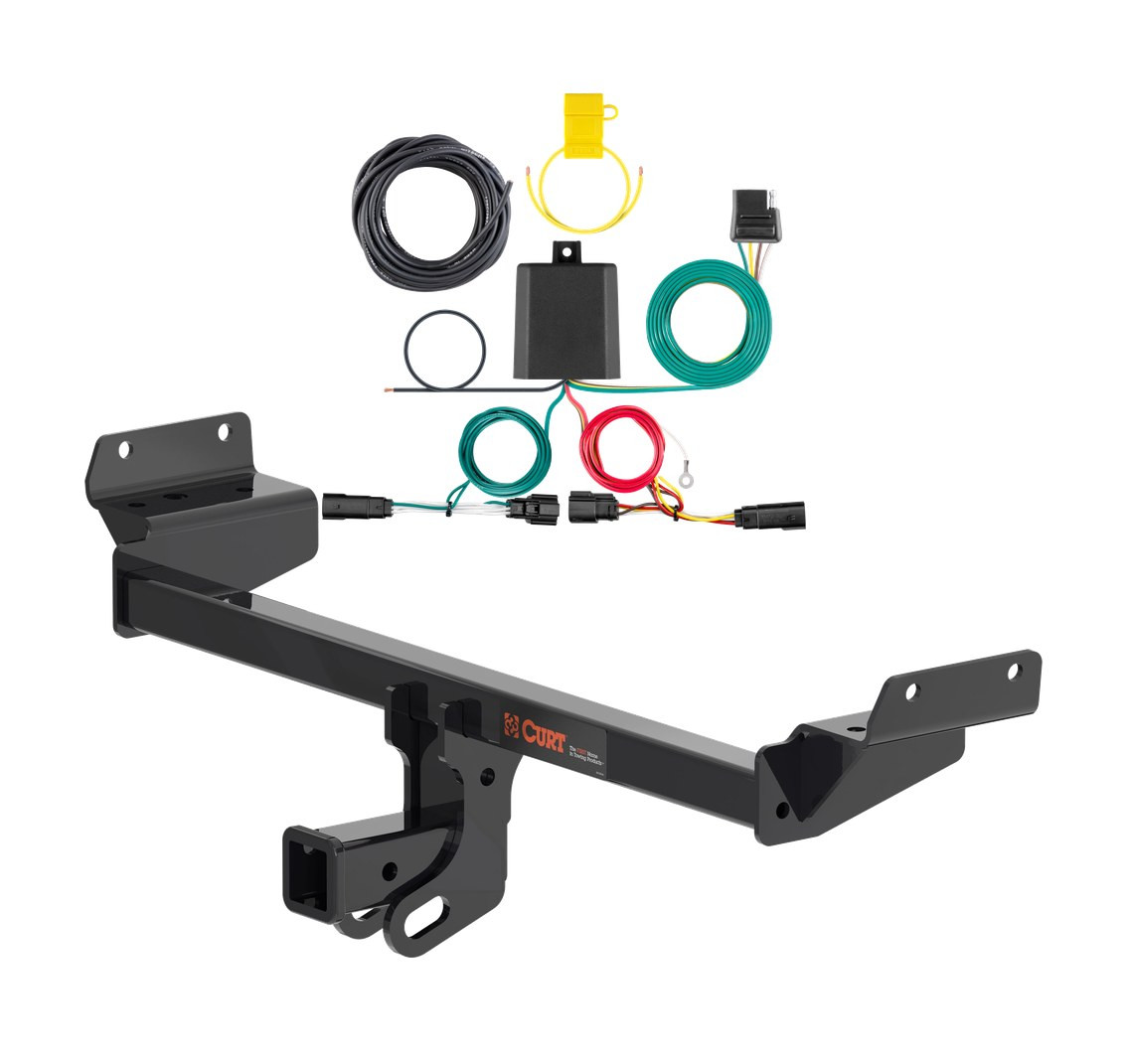 2019 - 2024 Ford Edge Curt 2", Class 3 Trailer Tow Hitch + 4-flat Wiring Kit 13452