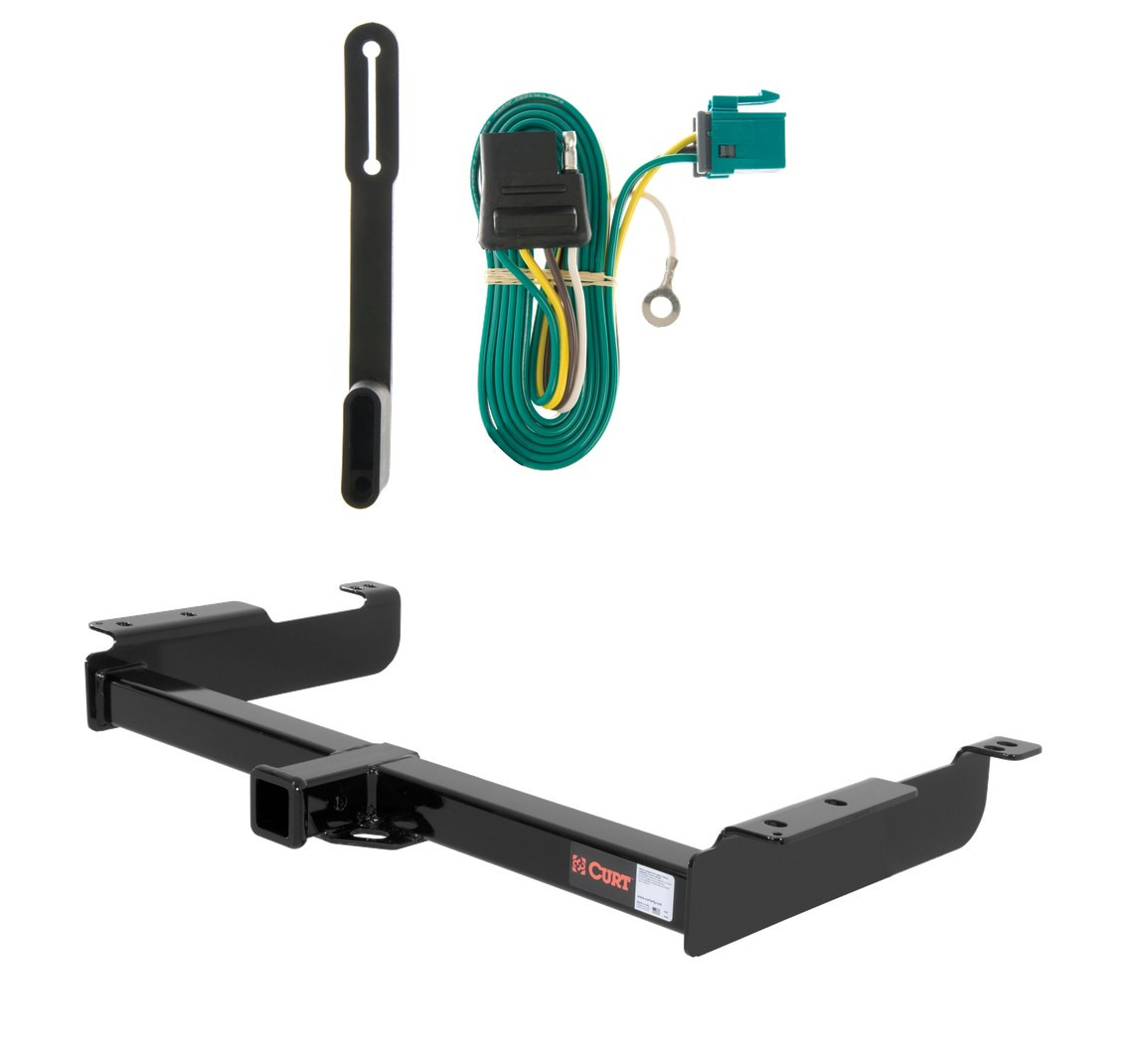1996 - 2002 Chevrolet Express 3500 Excluding cutaway models Curt 2", Class 3 Trailer Tow Hitch + 4-flat Wiring Kit 13040